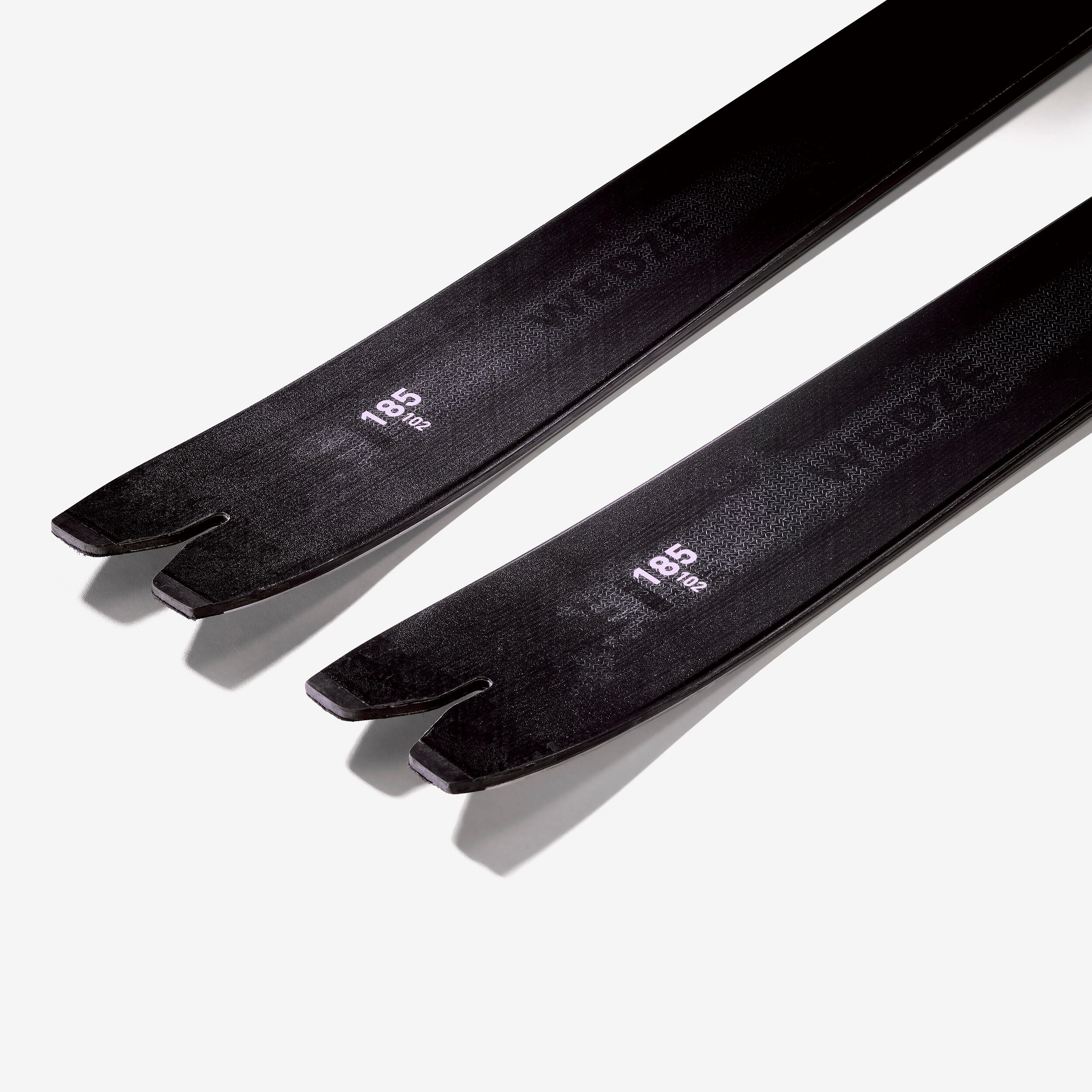 Skis de randonnée carbone avec peaux et sans fixation, WILDER 102 5/8
