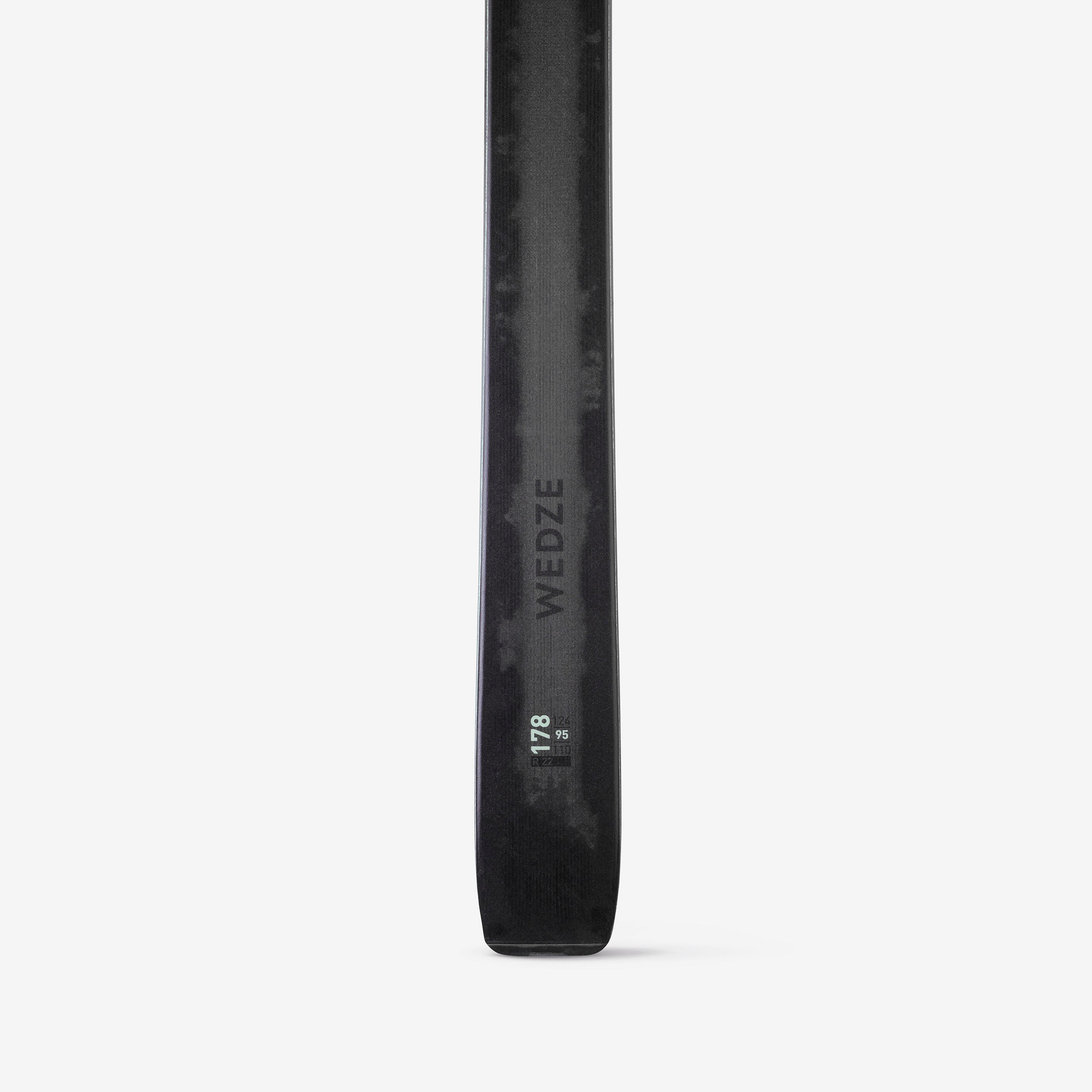 Skis de randonnée carbone avec peaux et sans fixation, WILDER 95 3/8