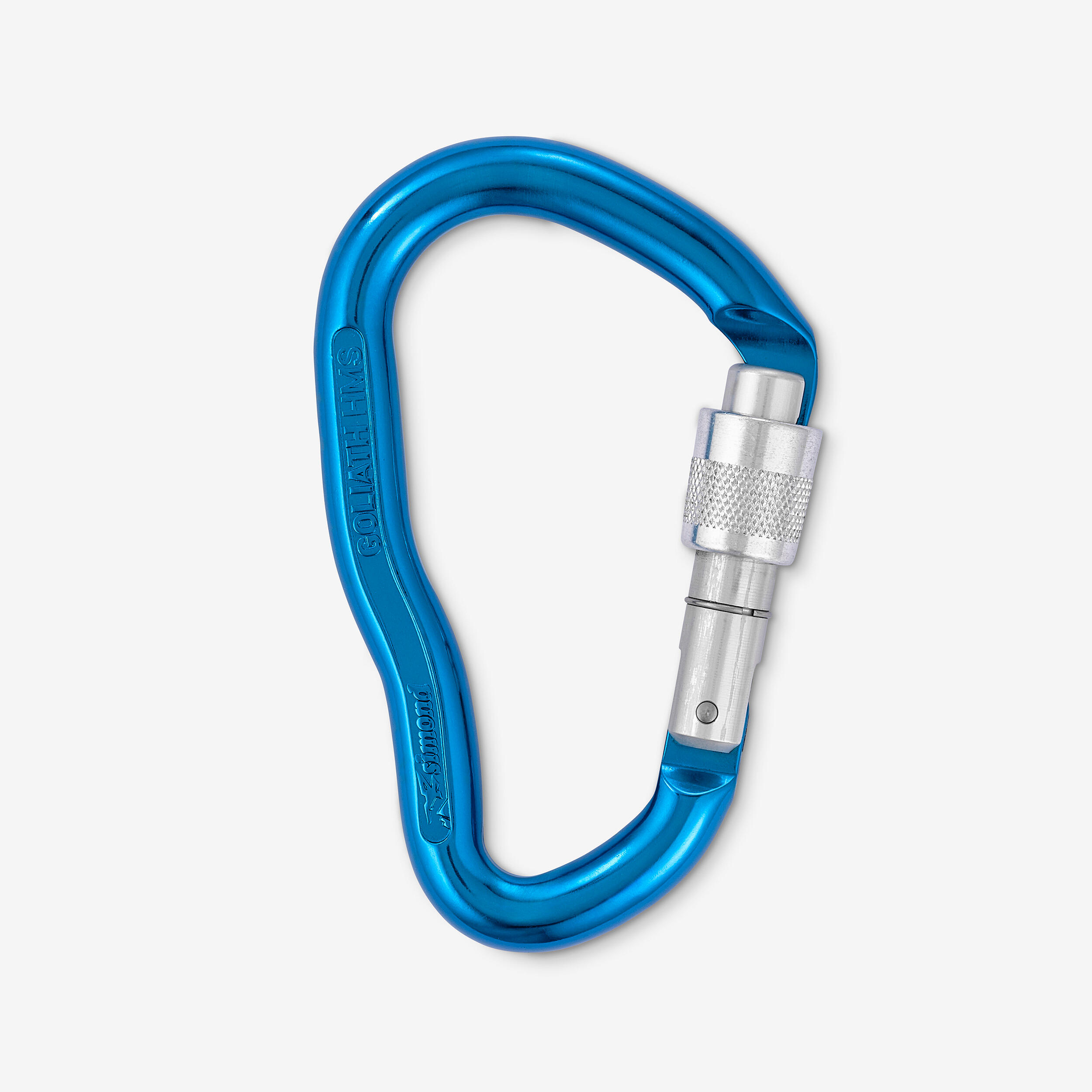 Mosquetão de rosca de alpinismo e escalada goliath secure azul