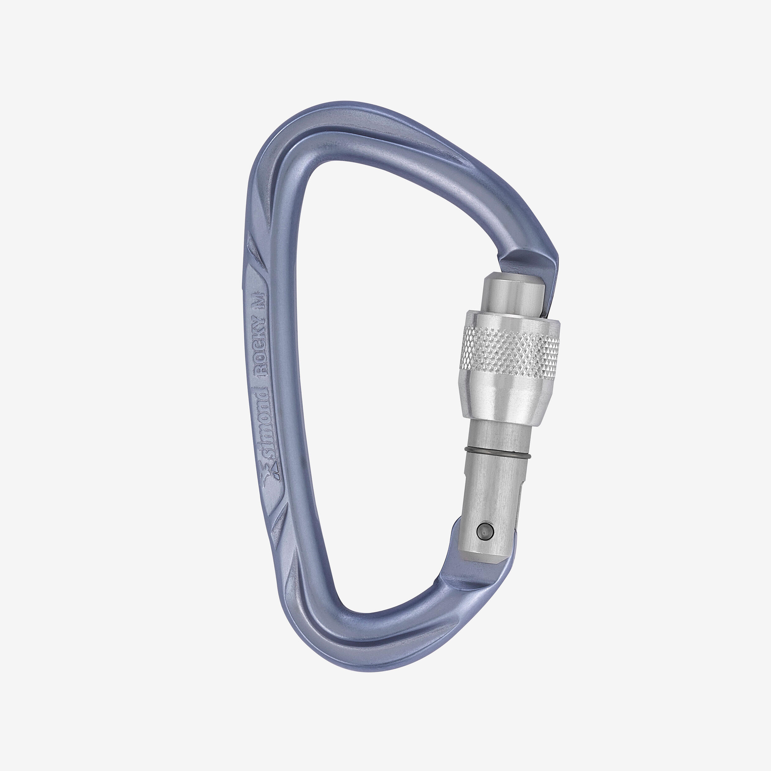 CLIMBING AND MOUNTAINEERING SCREWGATE CARABINER - ROCKY M SECURE PURPLE
