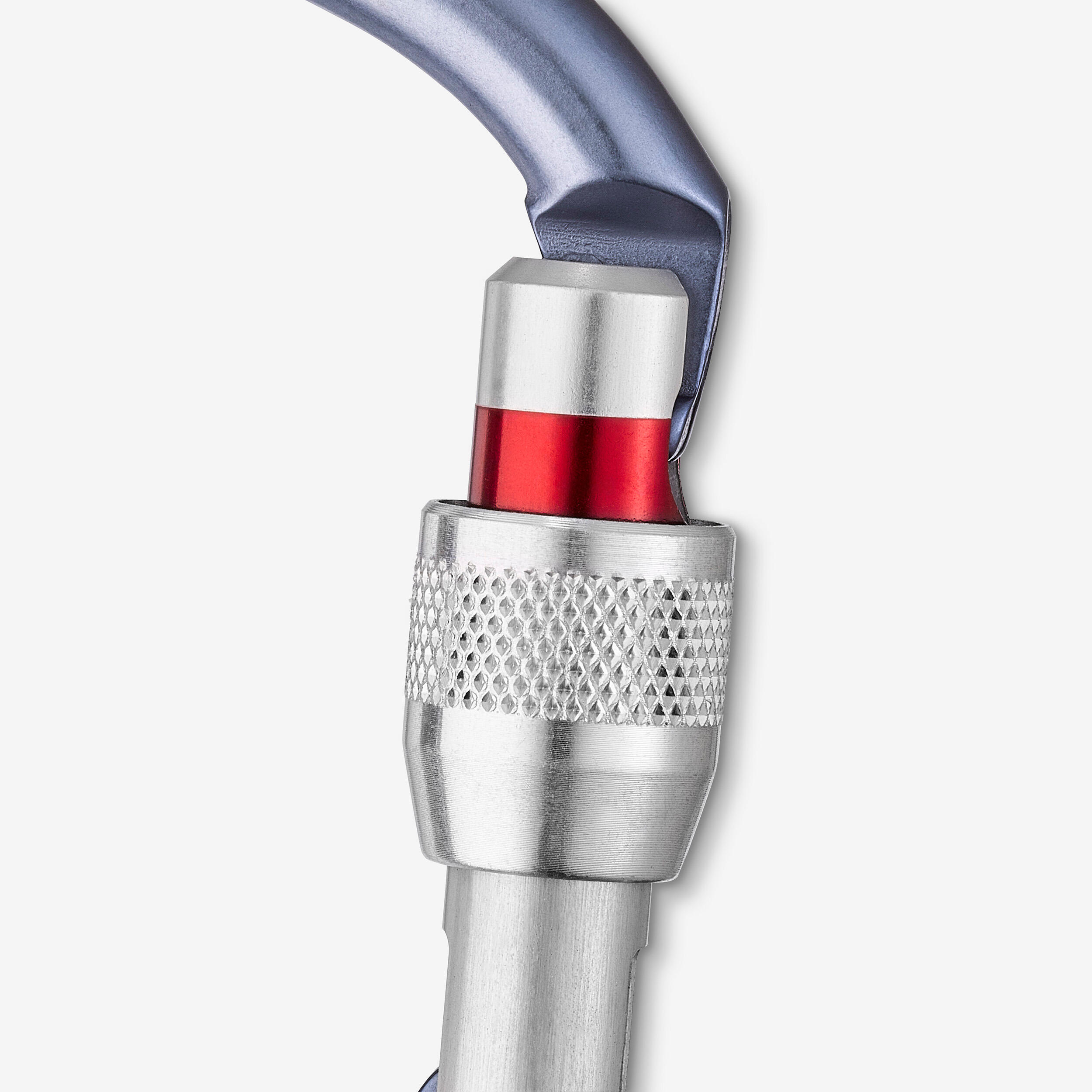 CLIMBING AND MOUNTAINEERING SCREWGATE CARABINER - ROCKY M SECURE PURPLE