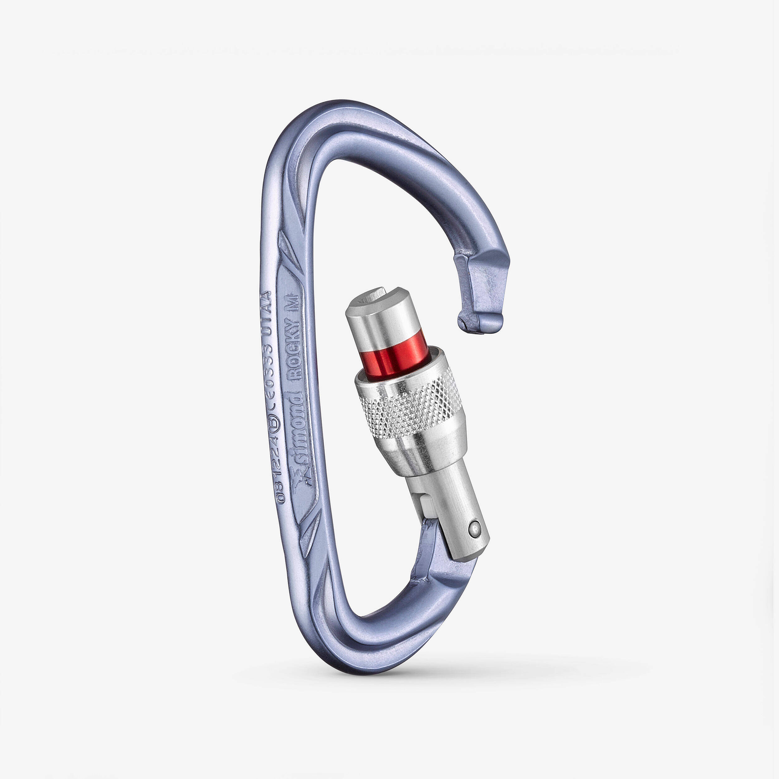 CLIMBING AND MOUNTAINEERING SCREWGATE CARABINER - ROCKY M SECURE PURPLE -  3