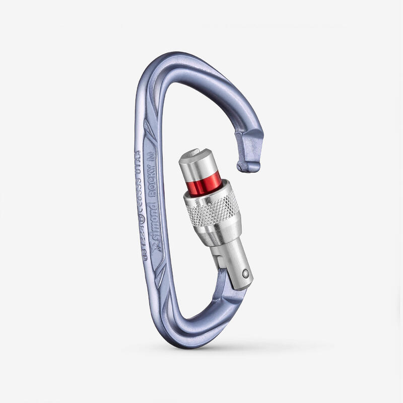 Schroefkarabiner voor klimmen en bergsport Rocky M Secure paars