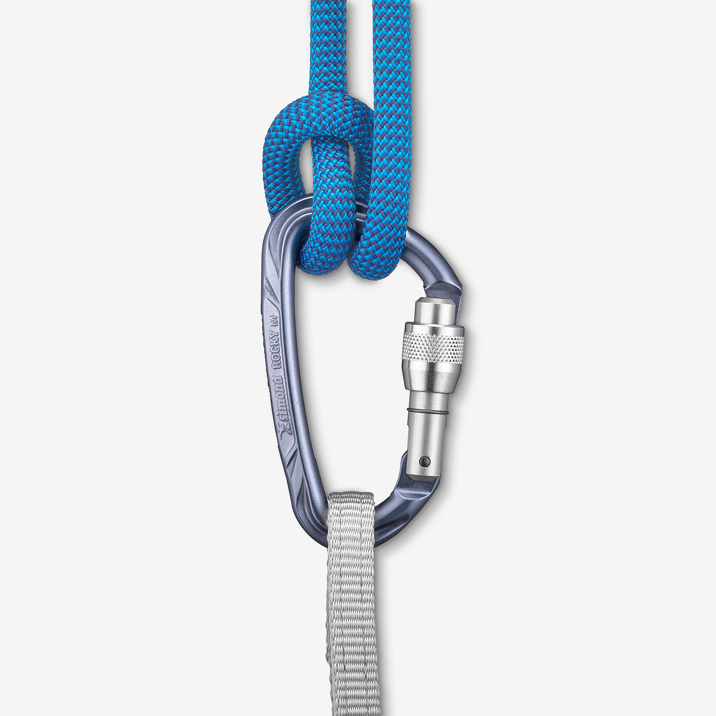CLIMBING AND MOUNTAINEERING SCREWGATE CARABINER - ROCKY M SECURE PURPLE