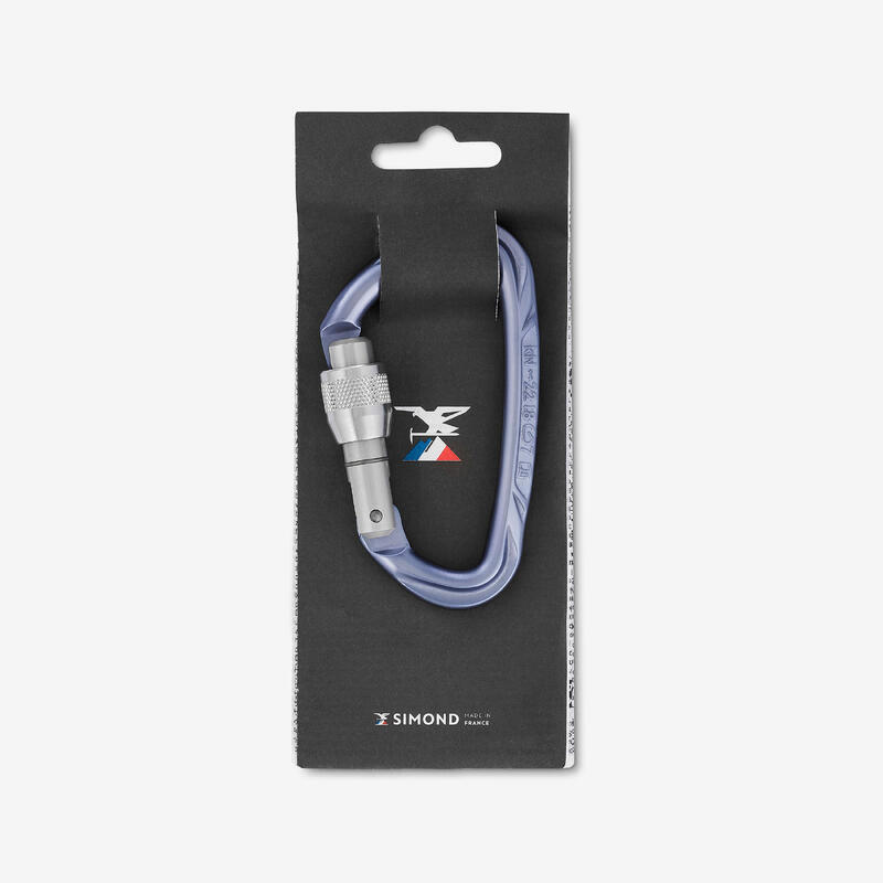 Schroefkarabiner voor klimmen en bergsport Rocky M Secure paars