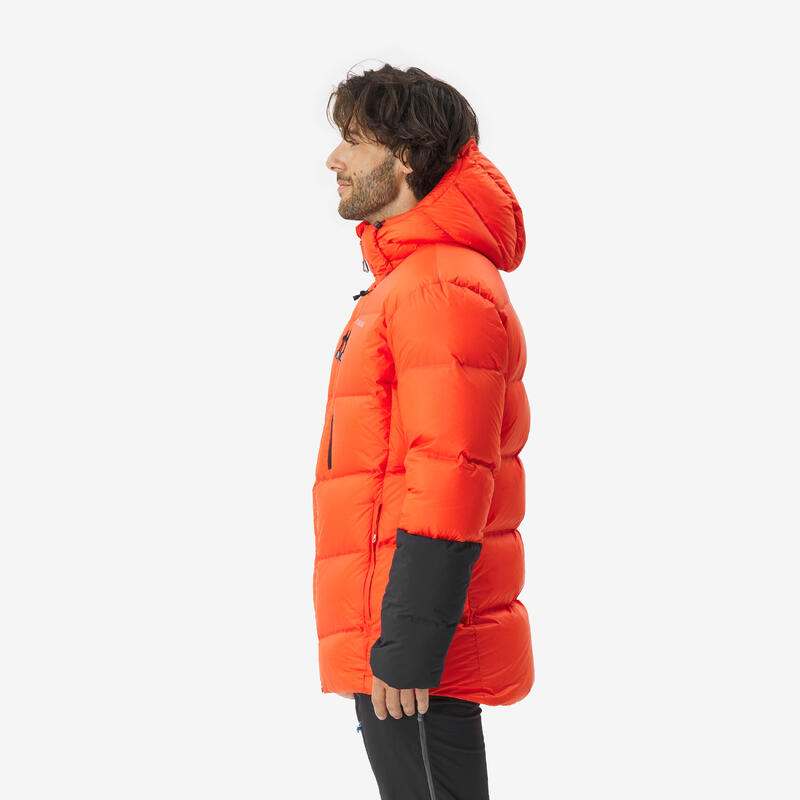 Doudoune d'alpinisme en duvet homme, Makalu rouge