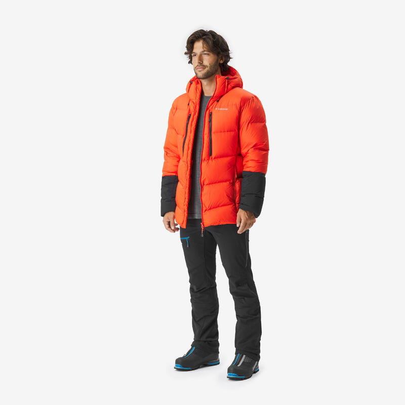Doudoune d'alpinisme en duvet homme, Makalu rouge