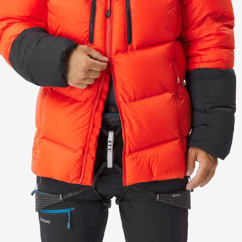 Doudoune d'alpinisme en duvet homme, Makalu rouge