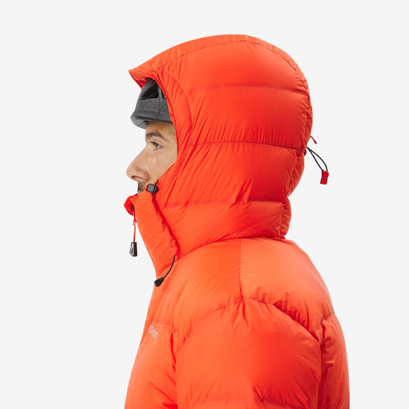 Doudoune d'alpinisme en duvet homme, Makalu rouge