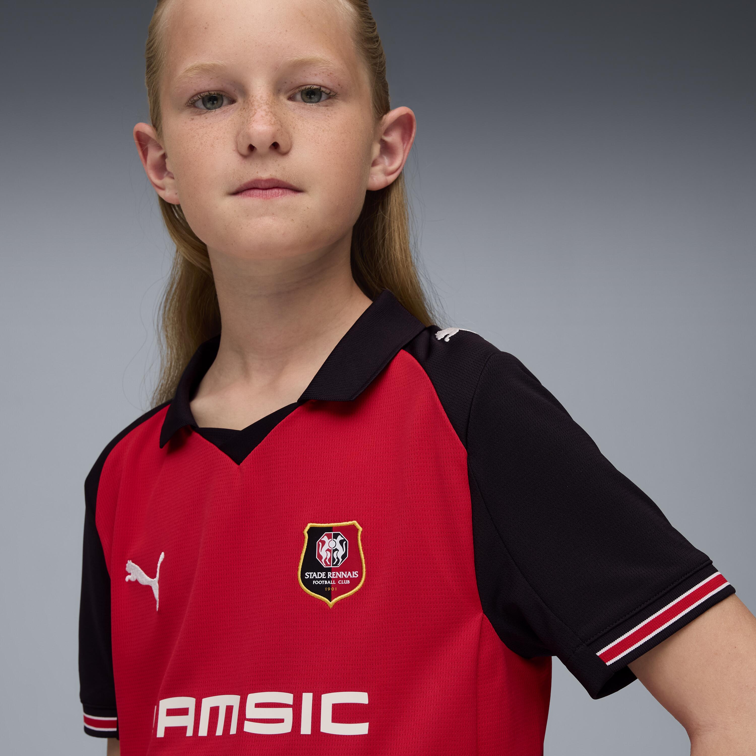 MAILLOT STADE RENNAIS ENFANT DOMICILE 2025/2026 ROUGE NOIR 7/8