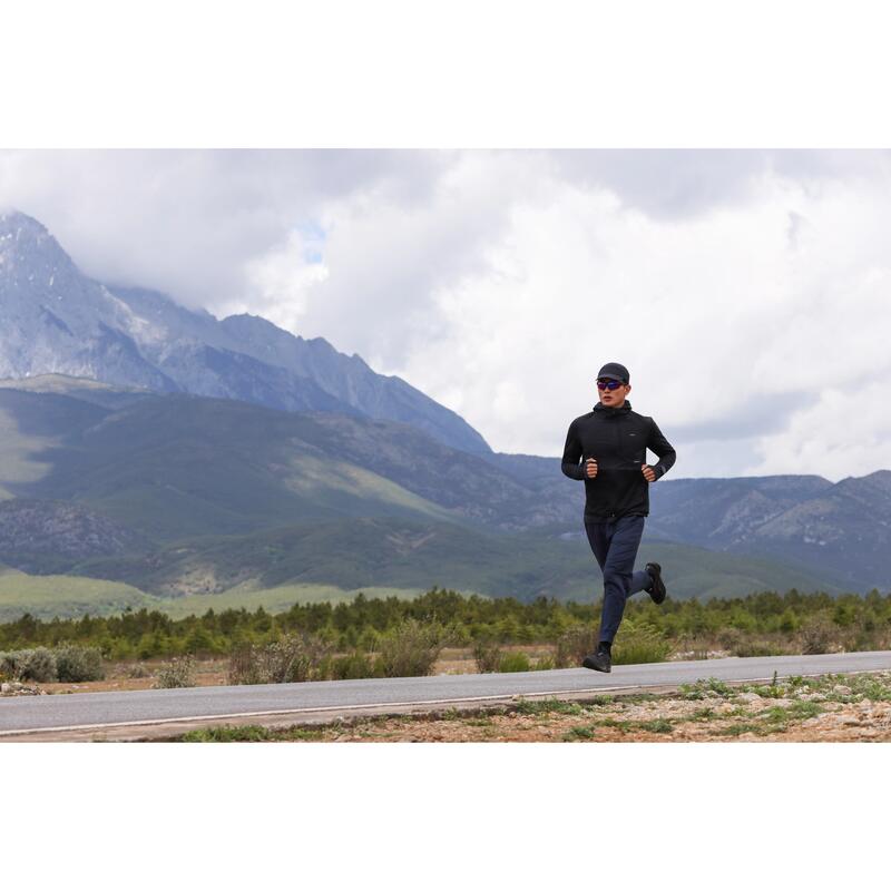Erkek Koşu Yağmurluğu - Siyah - KIPRUN Run 100 Warm