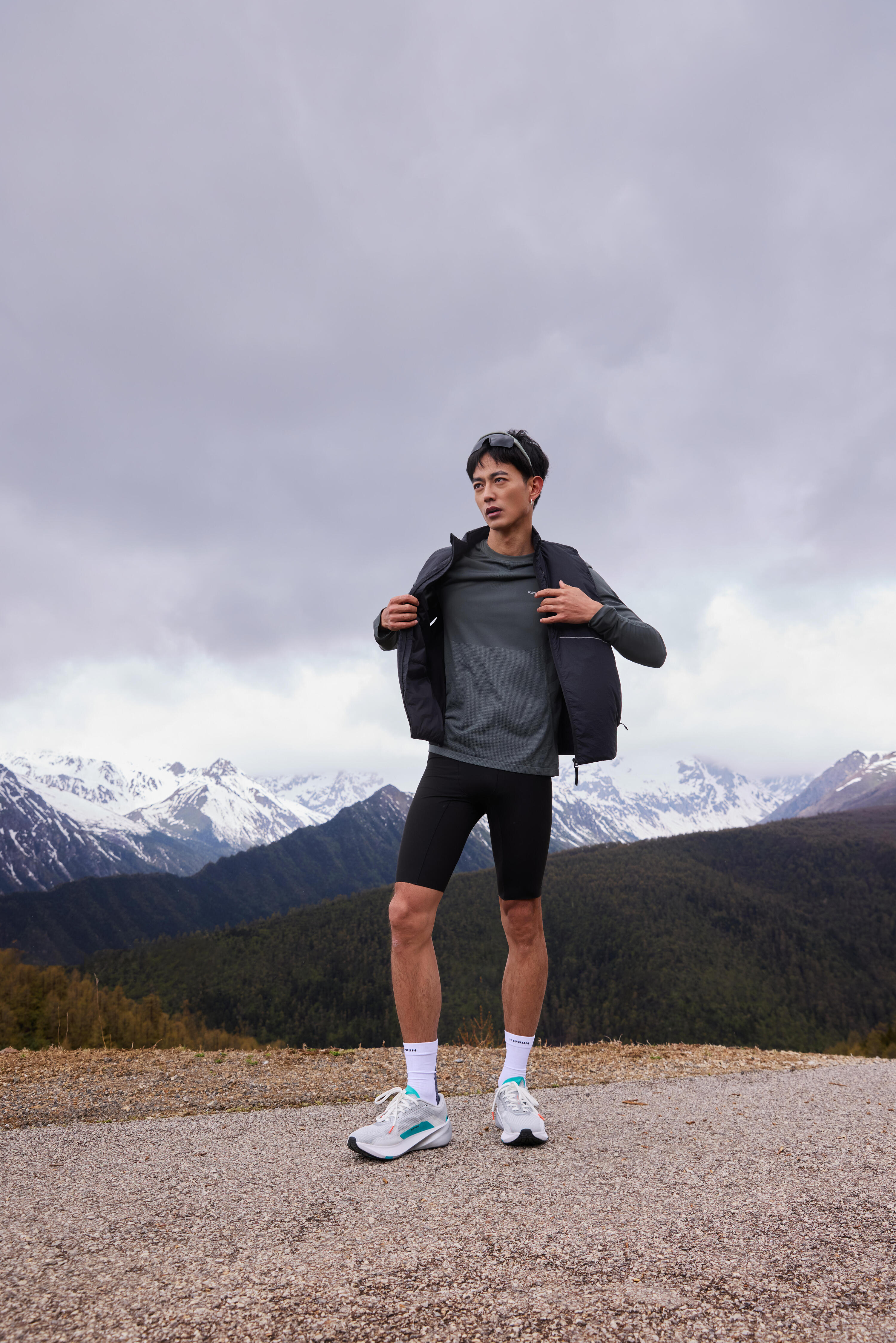 Calze running RUN 900 mid sottili bianche 27/31