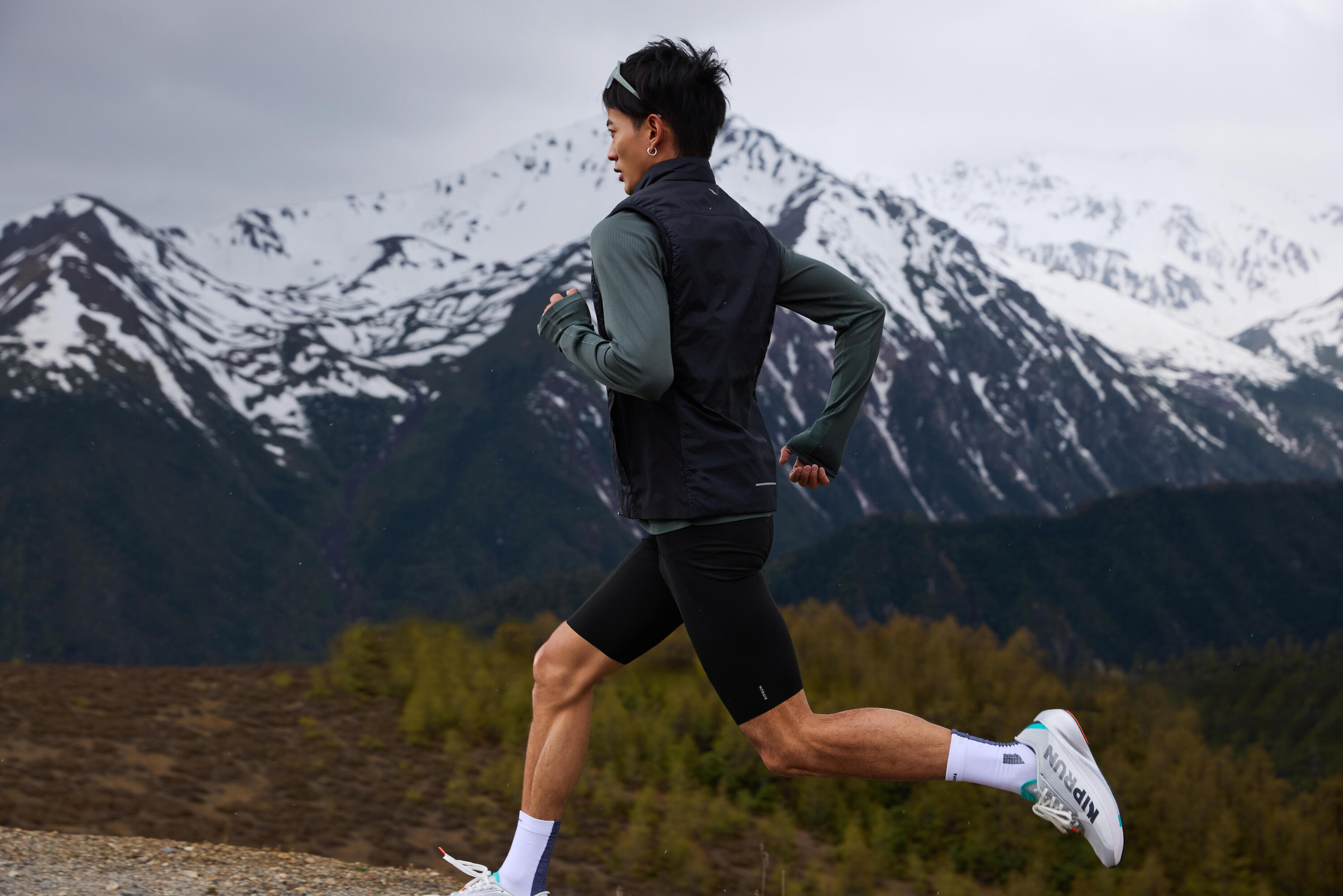 Calze running RUN 900 mid sottili bianche 25/31