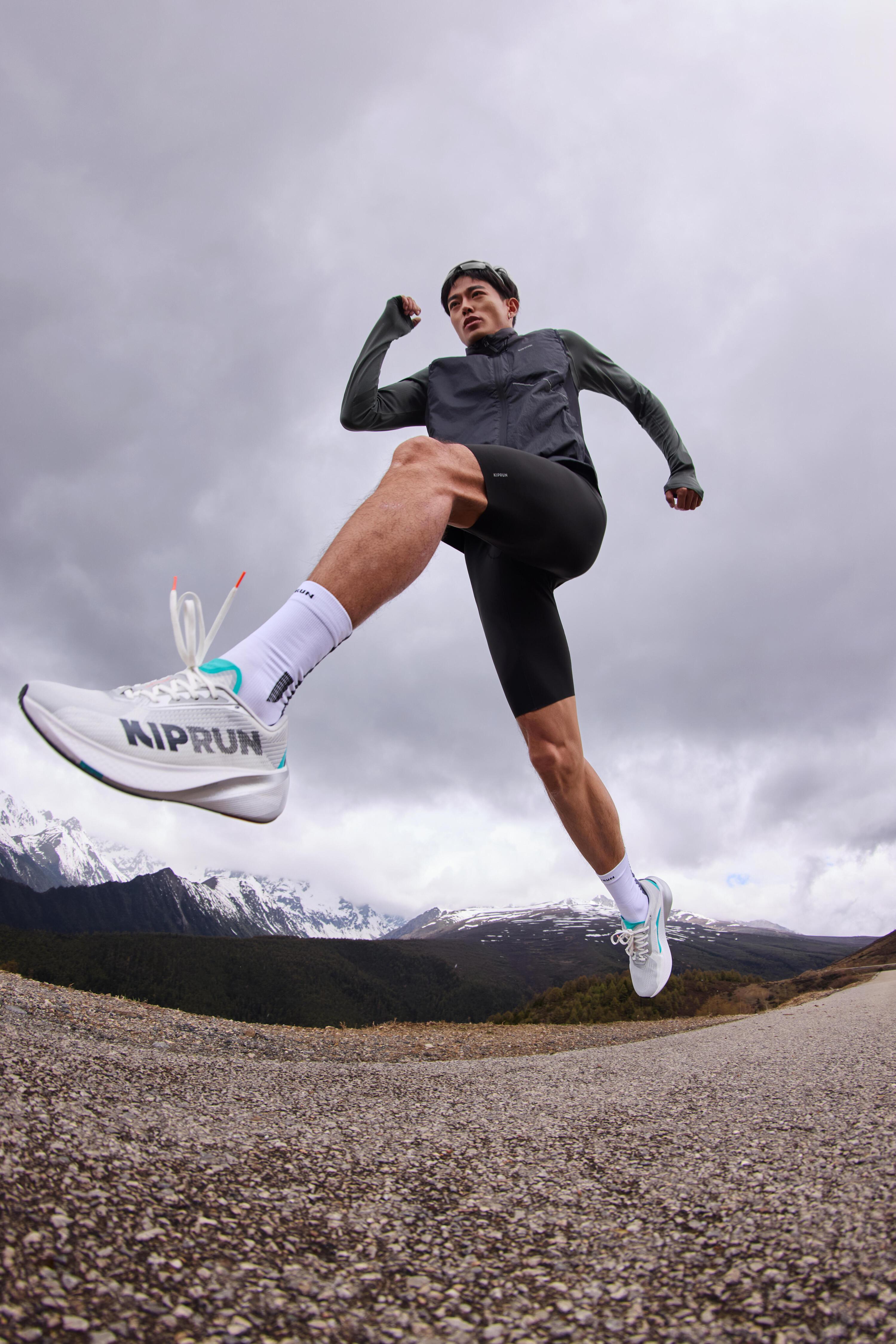 Calze running RUN 900 mid sottili bianche 24/31