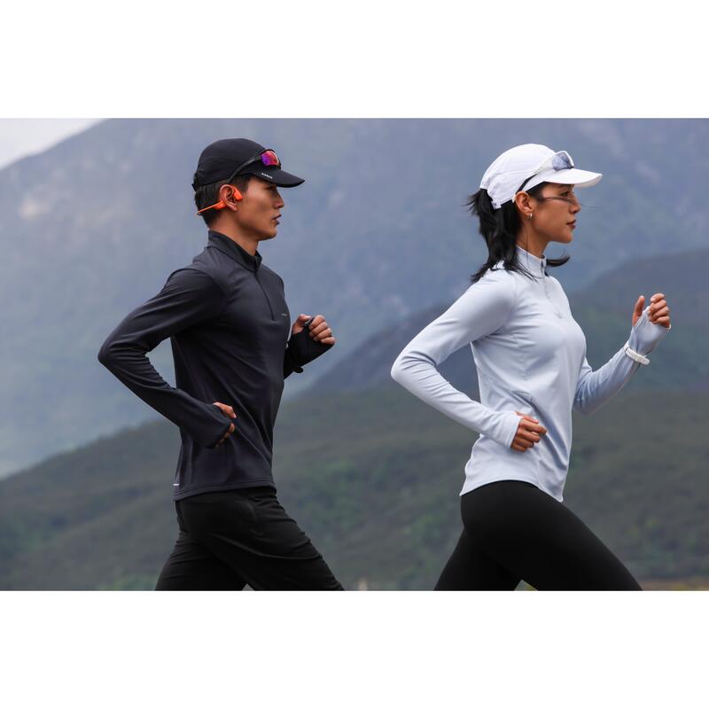 Erkek Uzun Kollu Koşu Tişörtü - Siyah - Kiprun Run 100