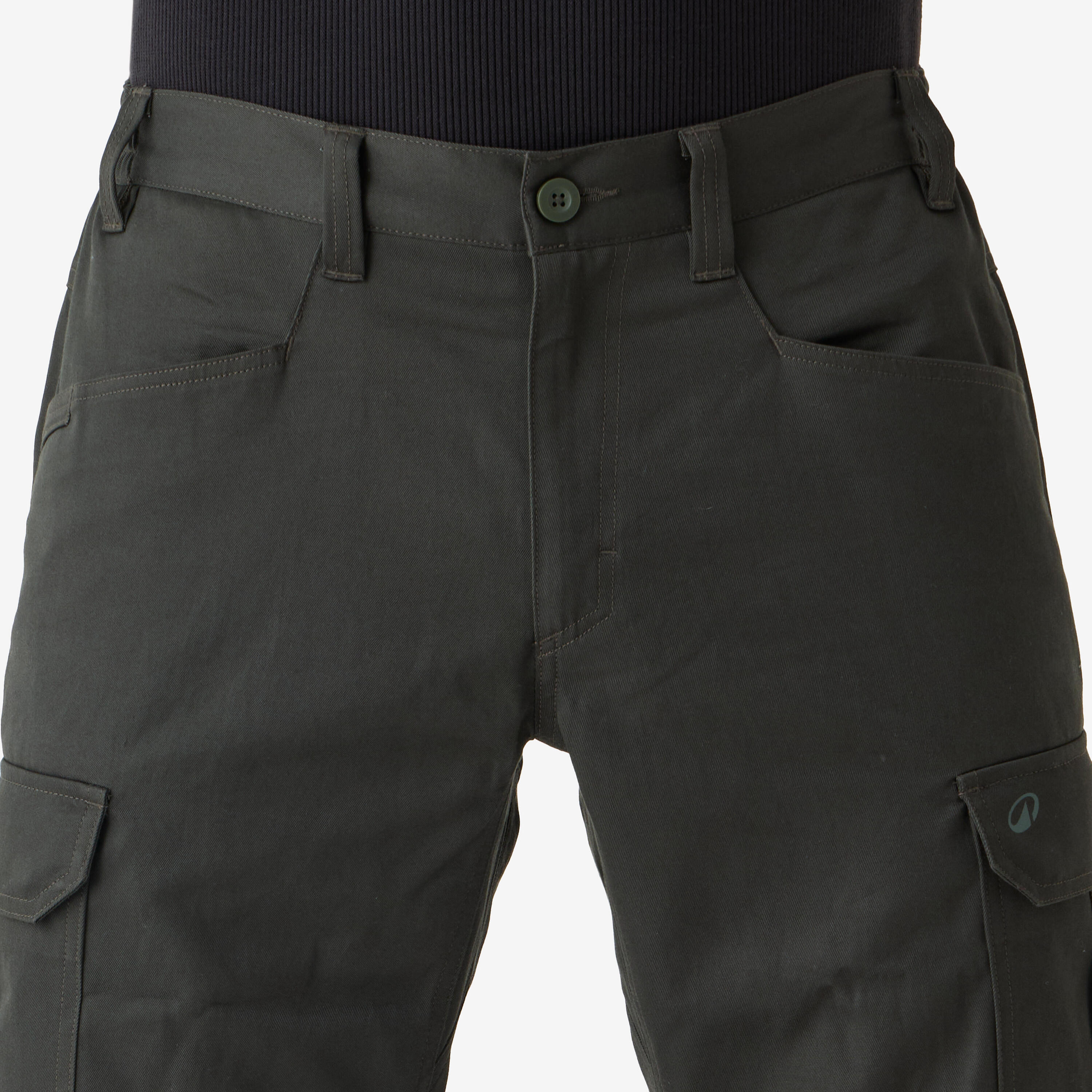 Pantalon cargo de chasse résistant homme, Steppe 500 vert 6/12