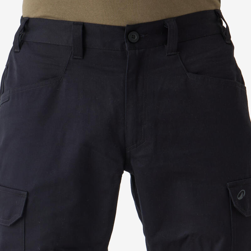 Pantalon cargo rezistent Stepă 500 bumbac 100% Negru