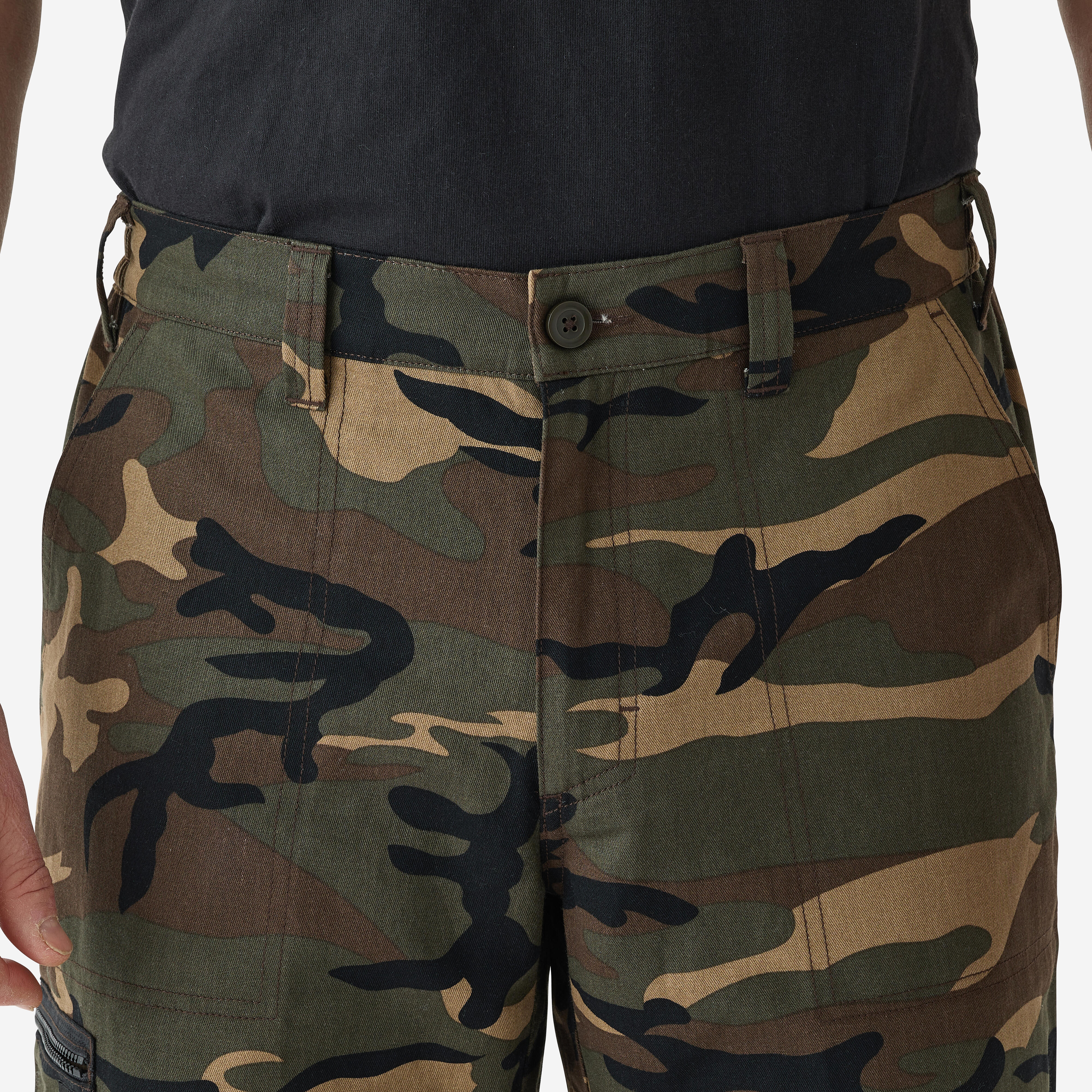 Pantalon cargo de chasse résistant homme, Steppe 500 camouflage vert - SOLOGNAC