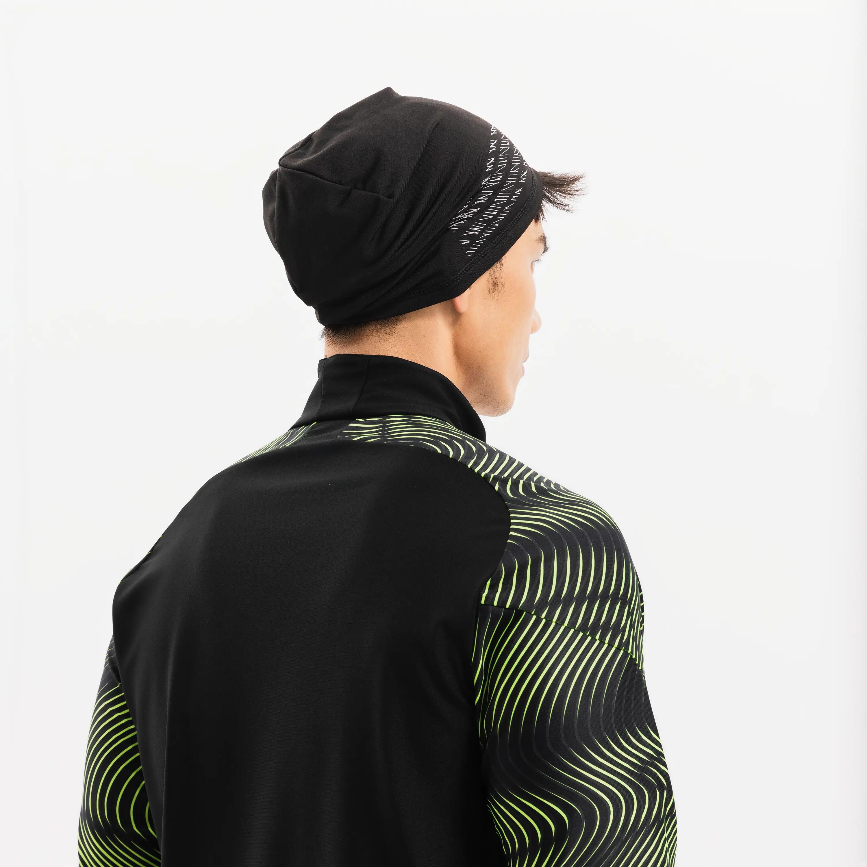 Sudadera de futbol con medio cierre negra y amarilla para adulto Viralto Wave 12/18