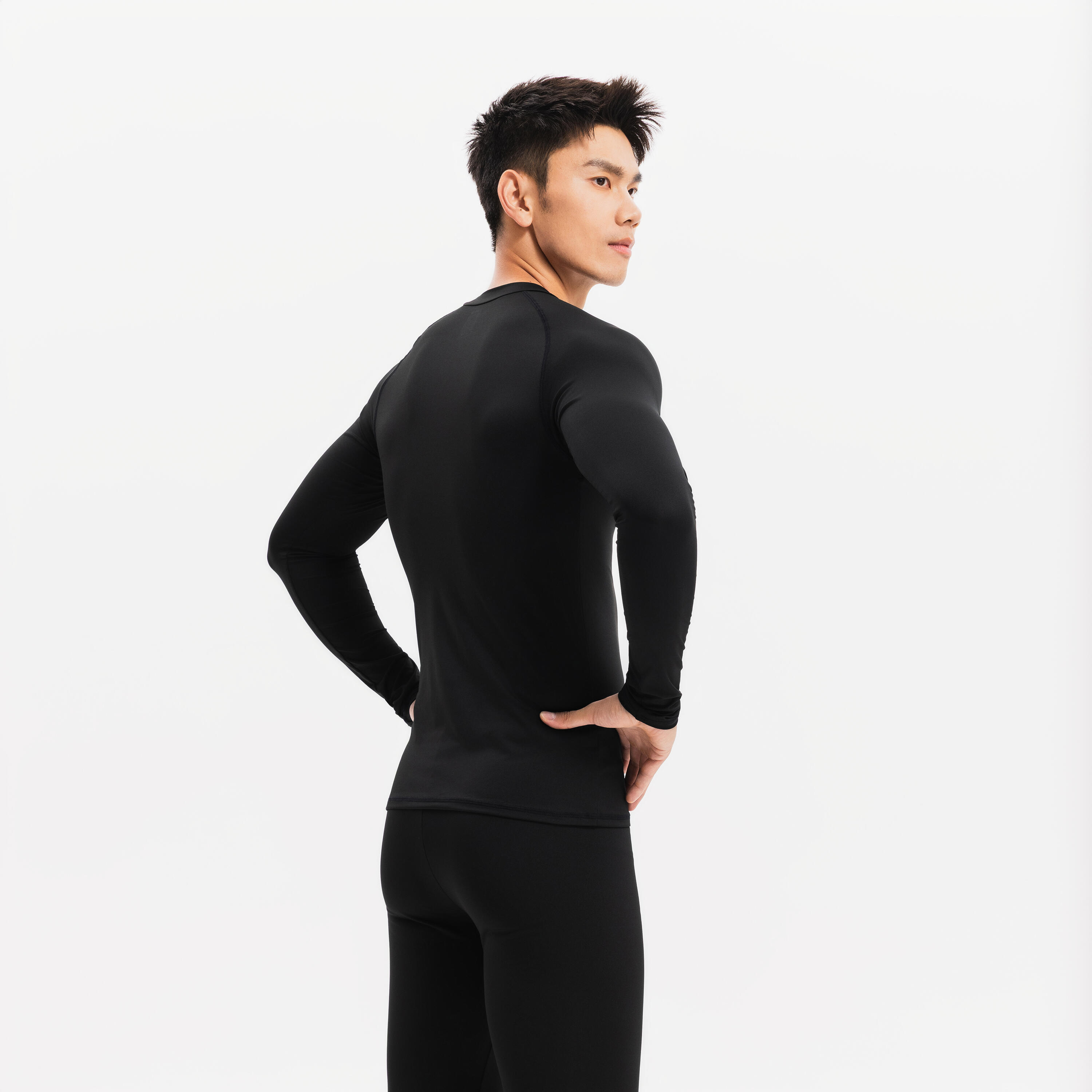 Sous-maillot thermique à manches longues - Keepcomfort 100 noir - KIPSTA