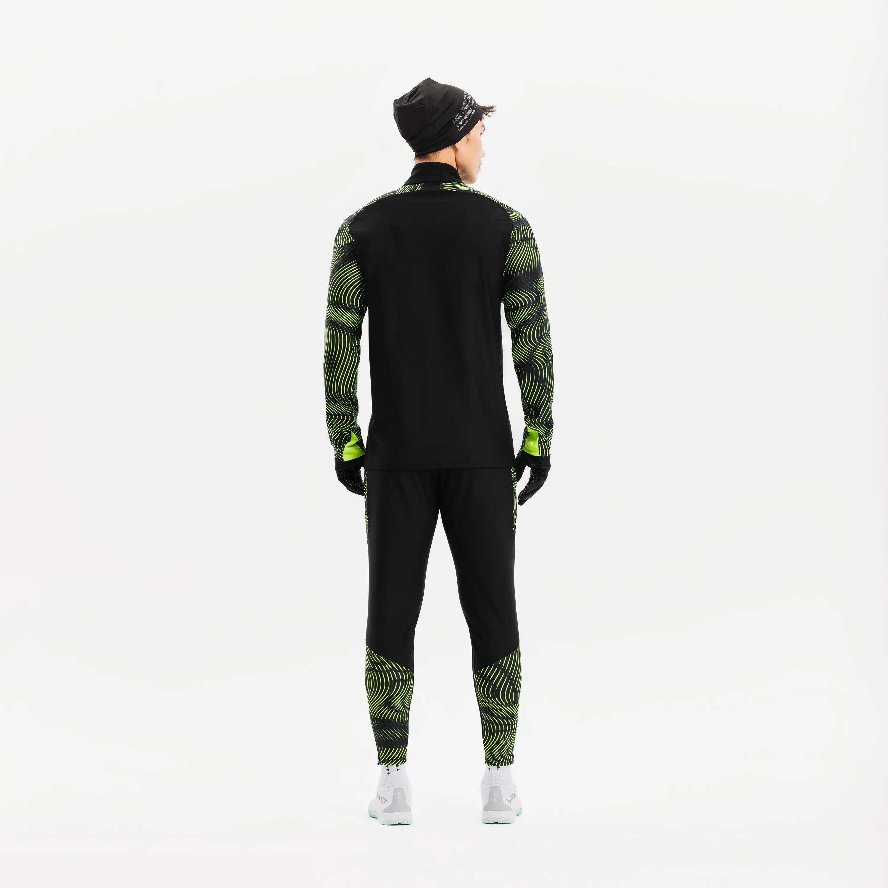 Pantalón de futbol de entrenamiento negro con amarillo para adulto Viralto Wave 11/19