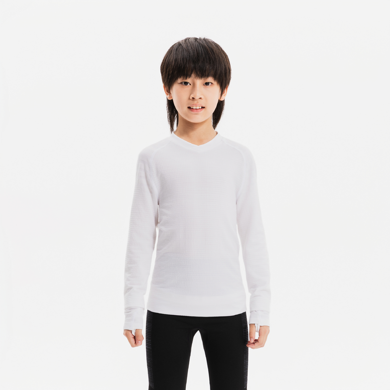 Sous-vetement thermique haut manches longues enfant blanc keepdry