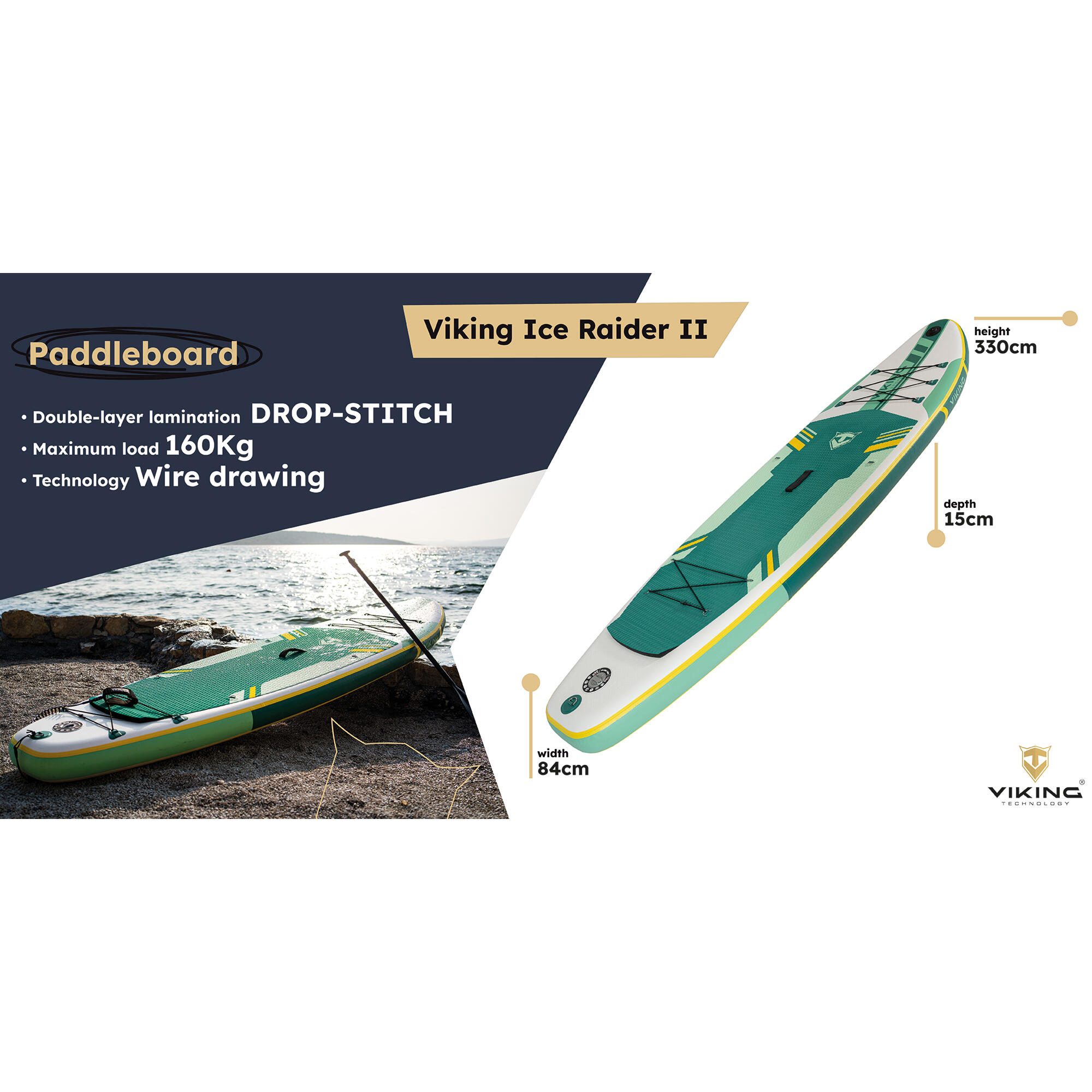 Nafukovací paddleboard 10'6 Viking Ice Raider II 5/10