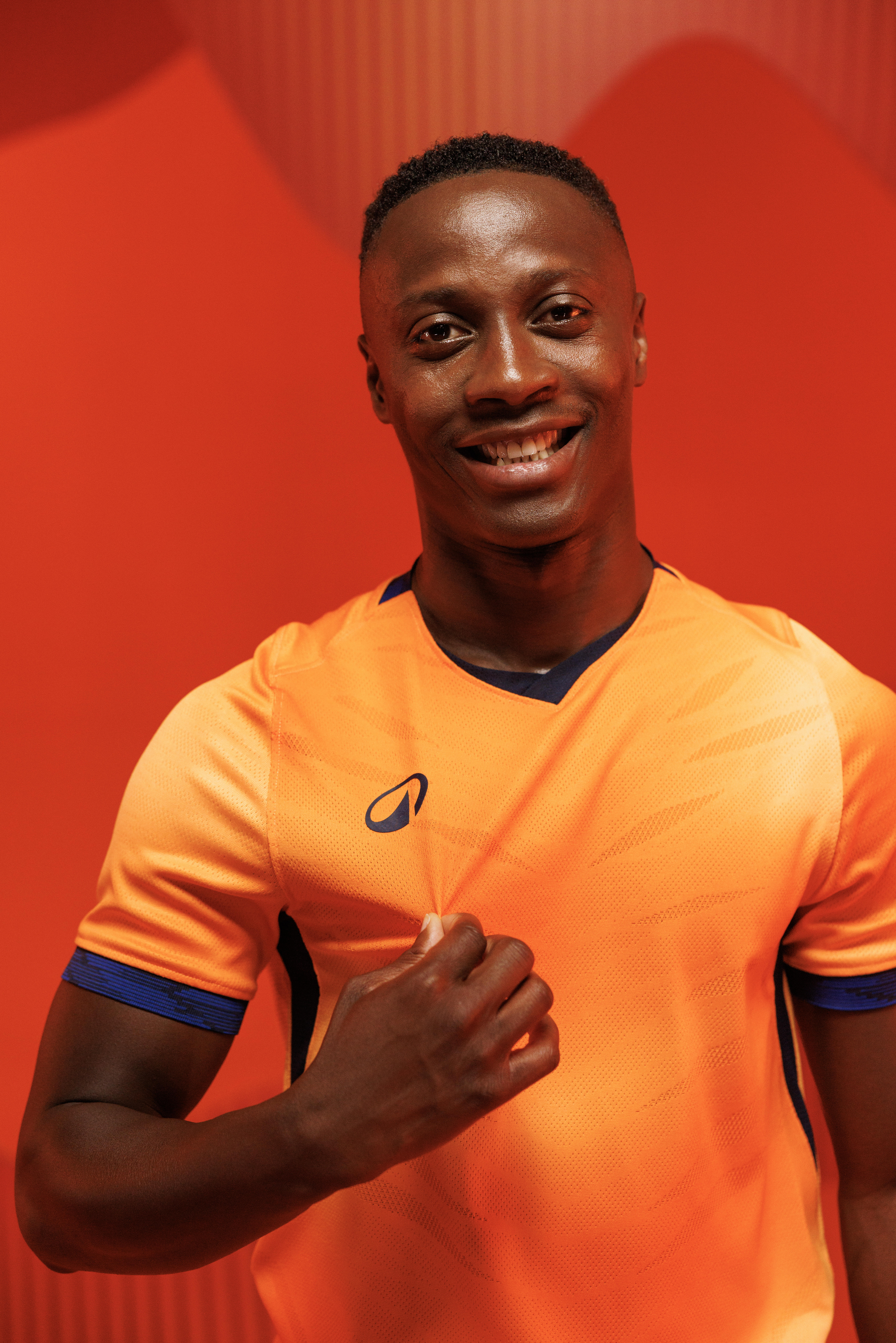 Short-Sleeved Soccer Shirt - CLR Orange/Navy - KIPSTA