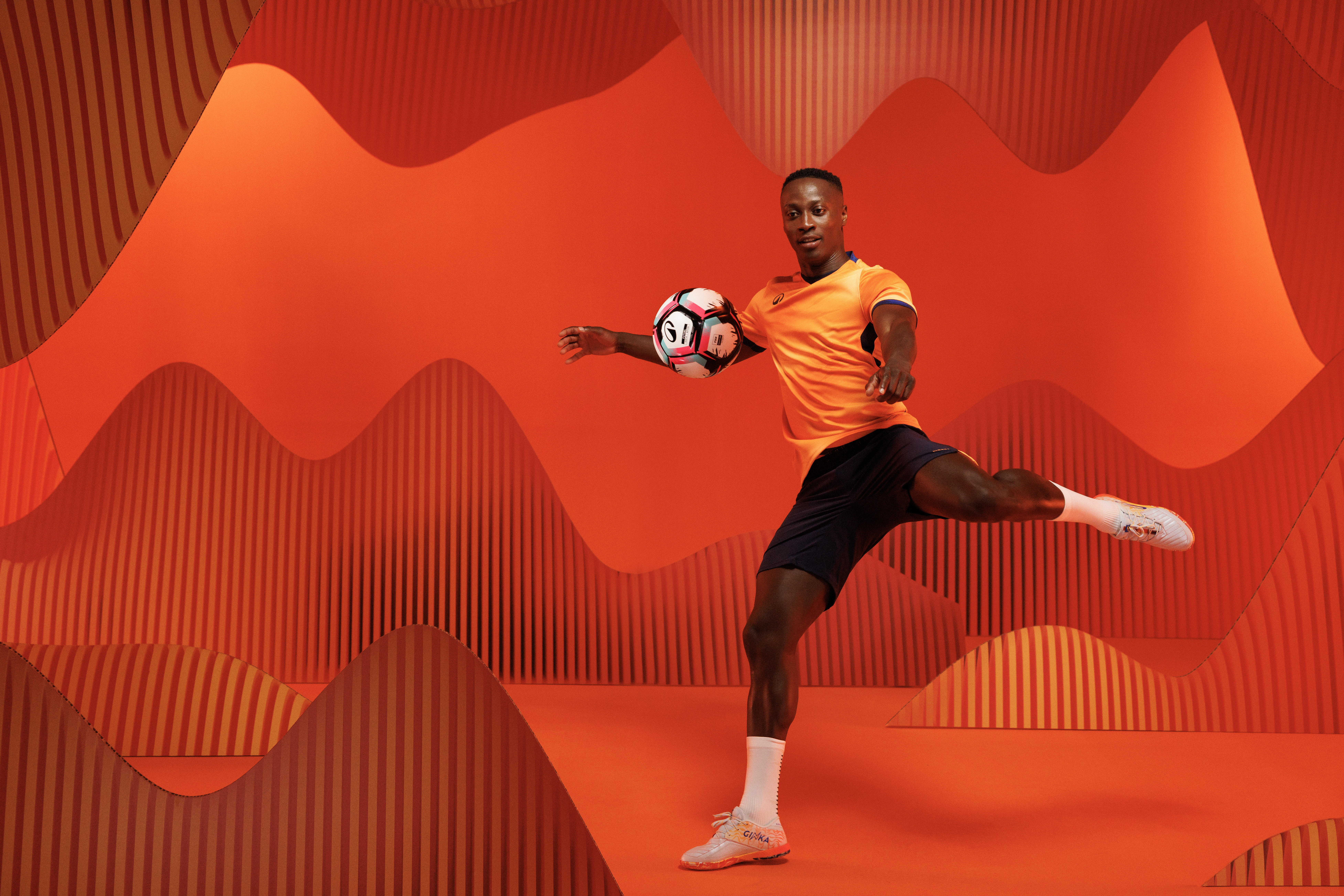 Soccer Shorts - CLR Navy/Orange - KIPSTA