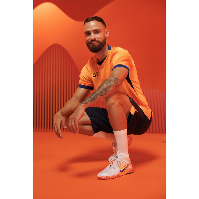 Tricou Fotbal CLR Portocaliu-Bleumarin Adulți 