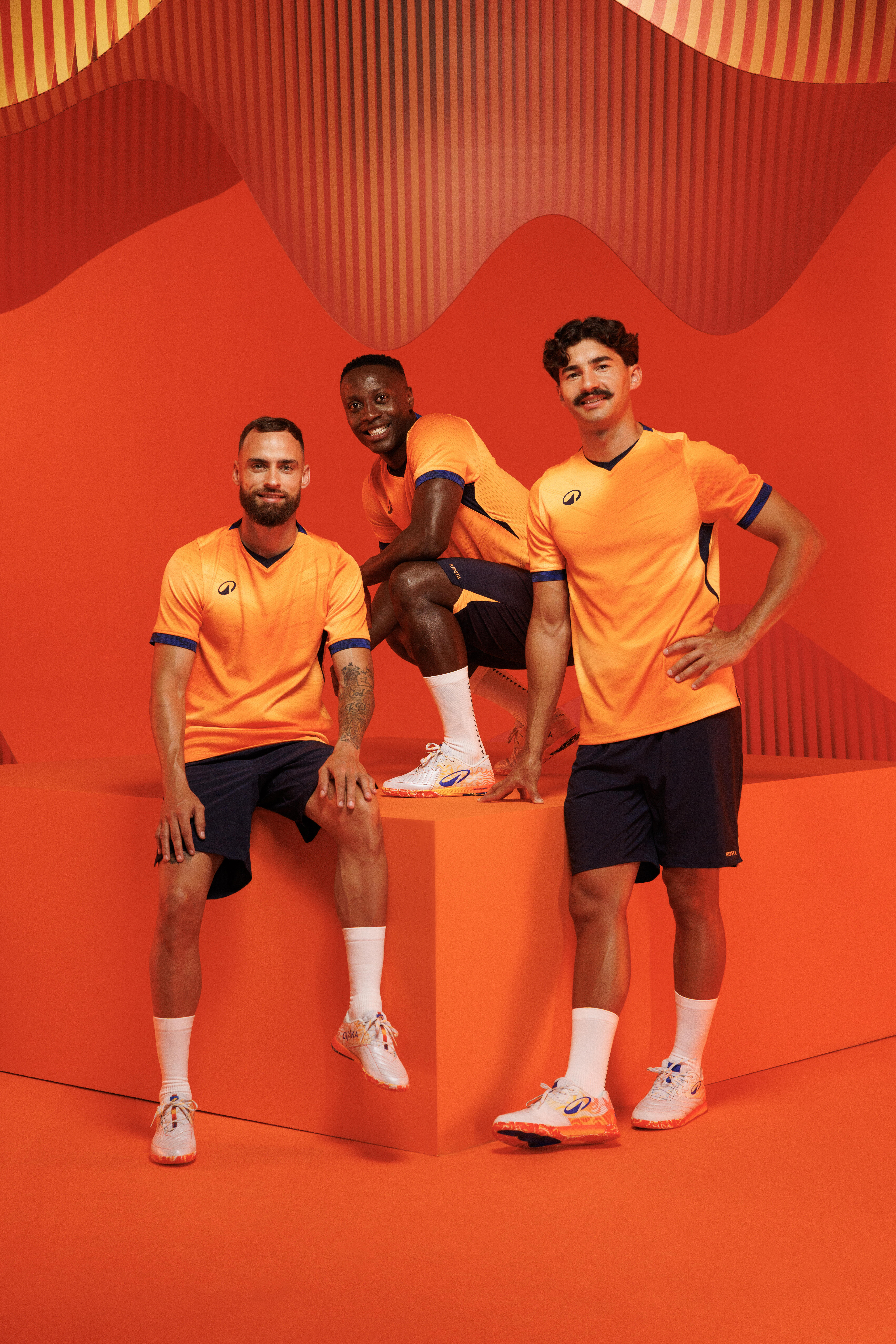 Soccer Shorts - CLR Navy/Orange - KIPSTA