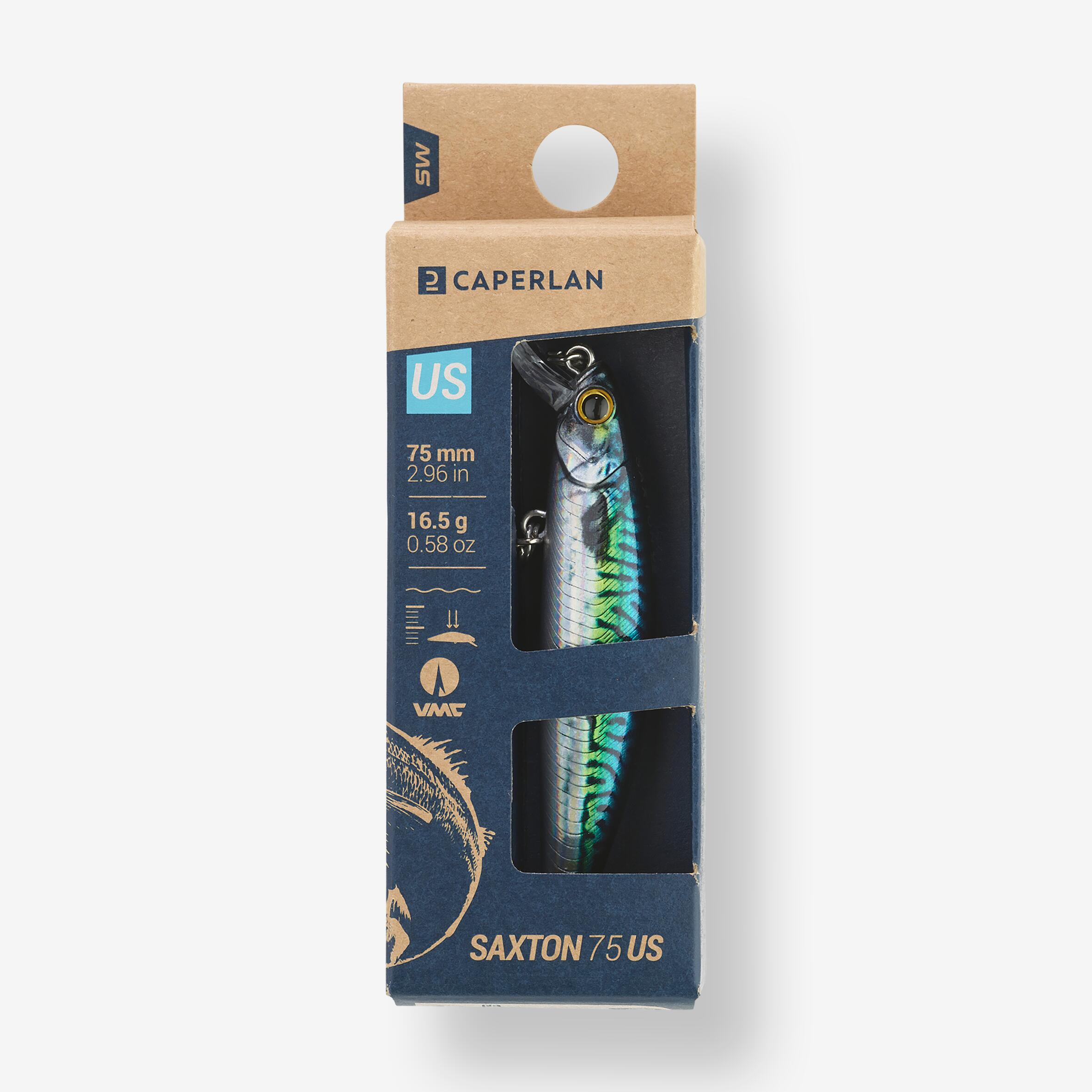 Minnow pesca in mare con artificiali SAXTON 75 US sgombro verde 3/3