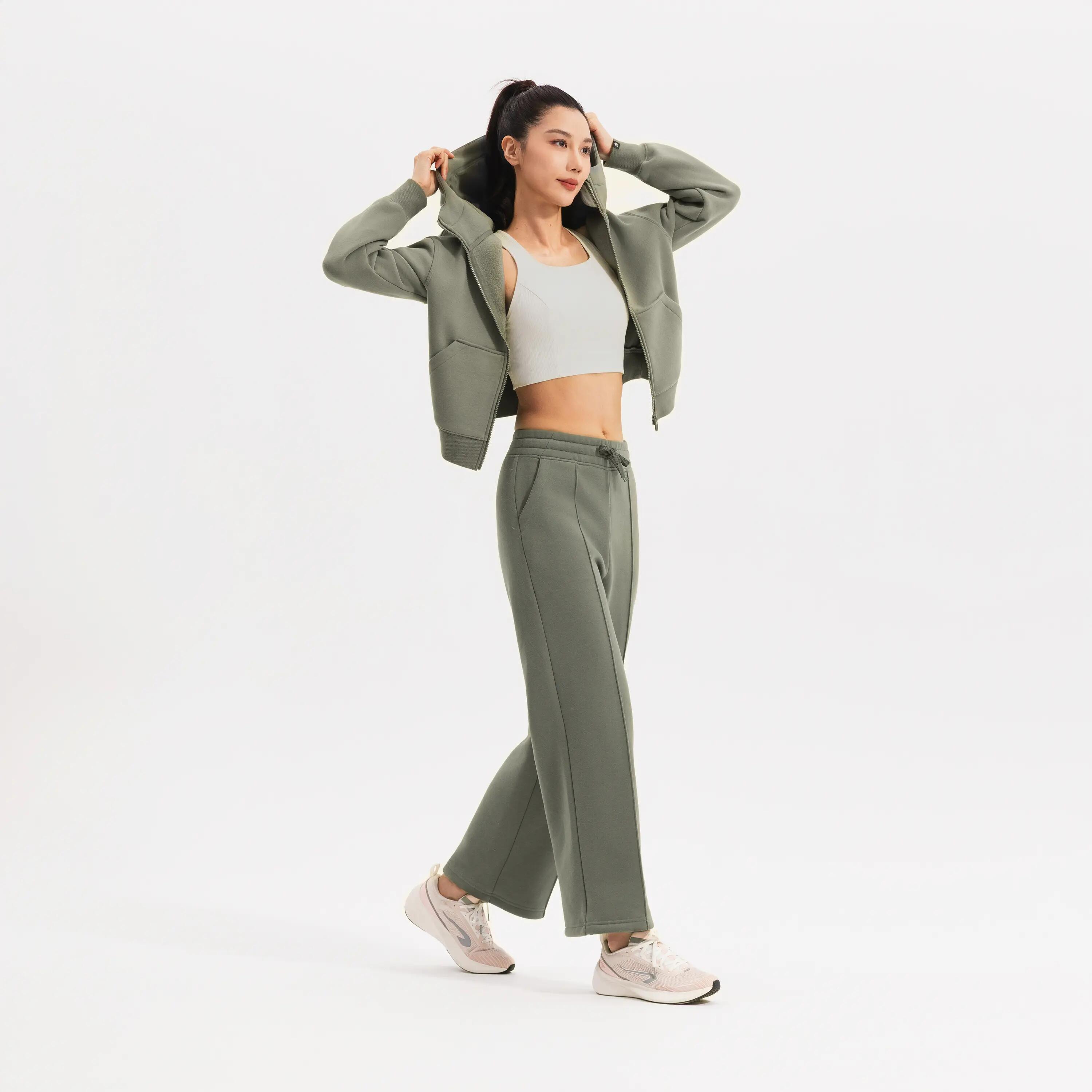 CN Zippered W Hoodie,ash khaki green -  5