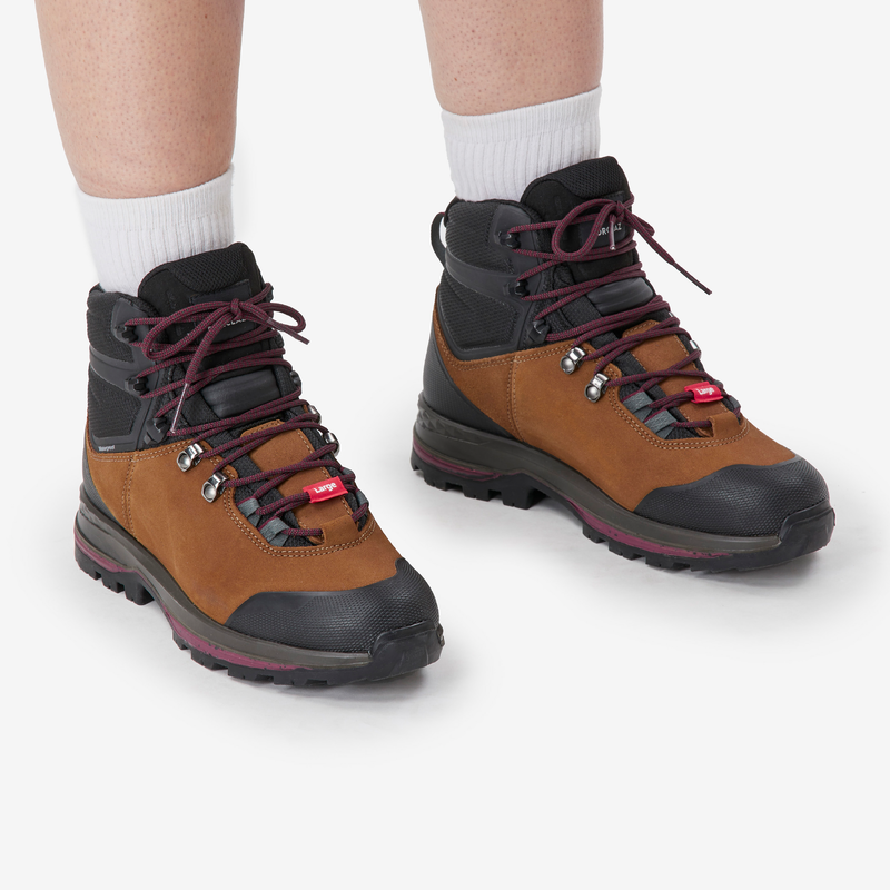 Chaussures trekking cuir imperméables mt100 large femme