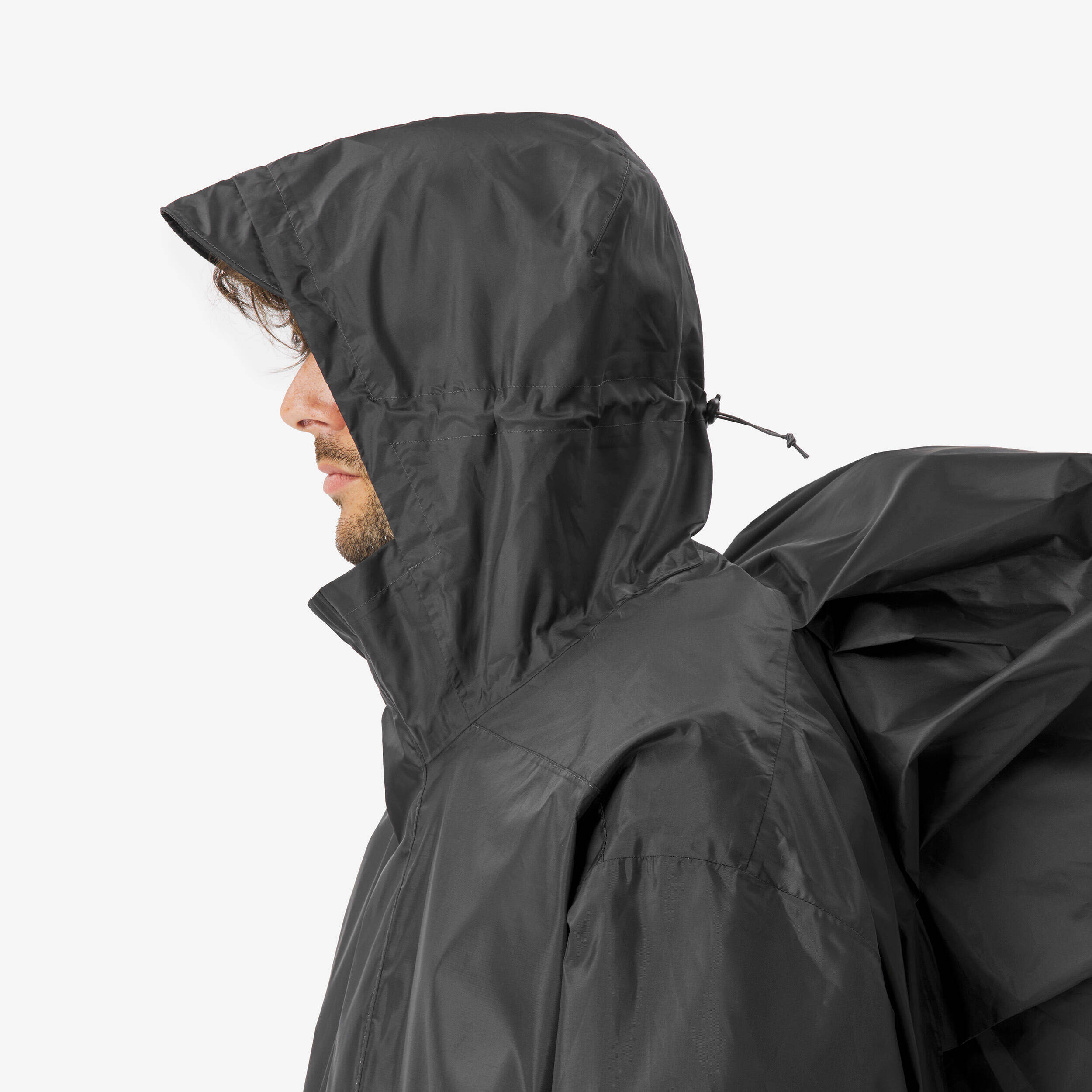 Adult Waterproof Poncho for 0-60L Bag Black - MT500 -  3