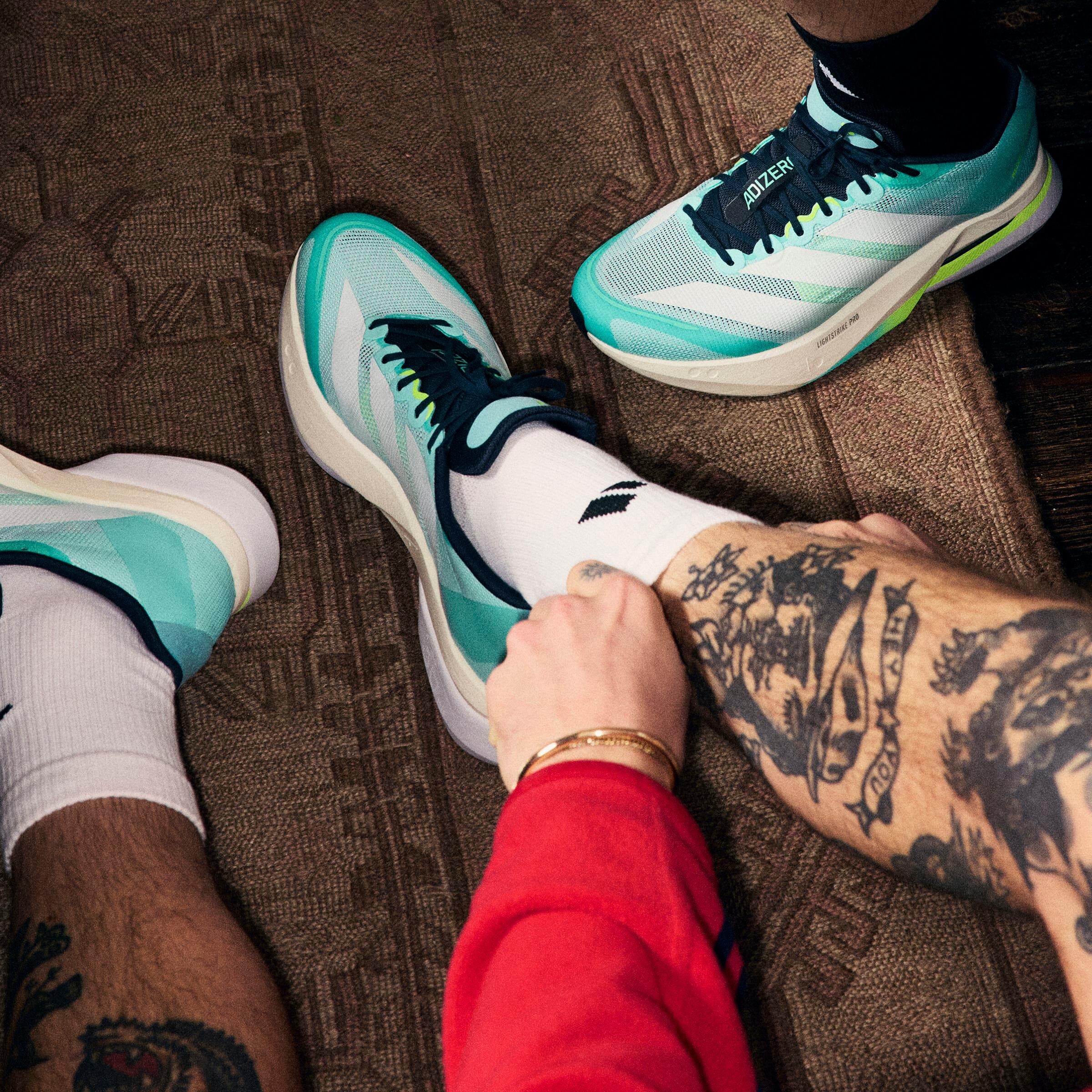 Hardloopschoenen voor heren Adizero Boston 13 turquoise 9/11