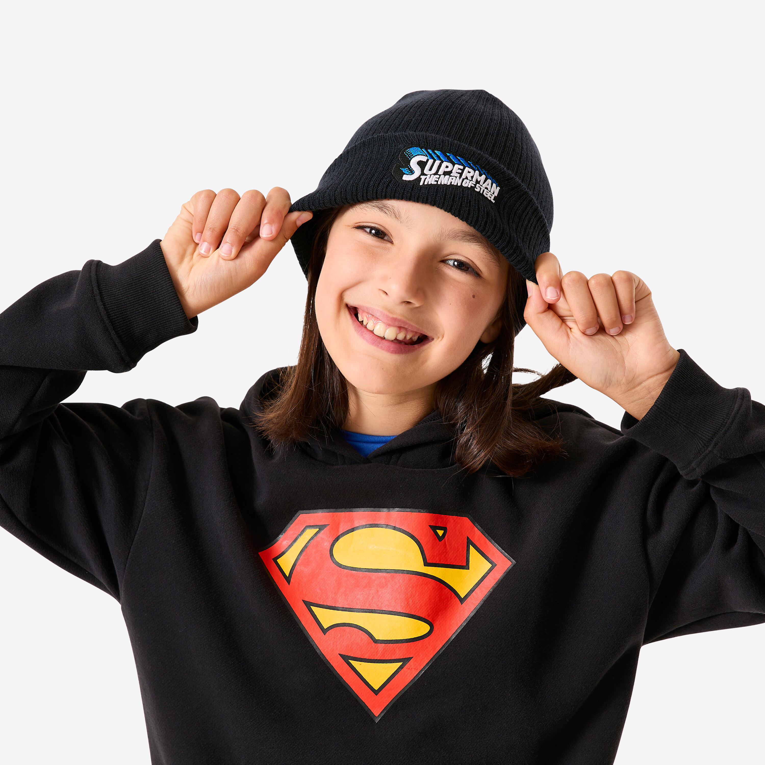 Bonnet superman enfant, noir 2/3