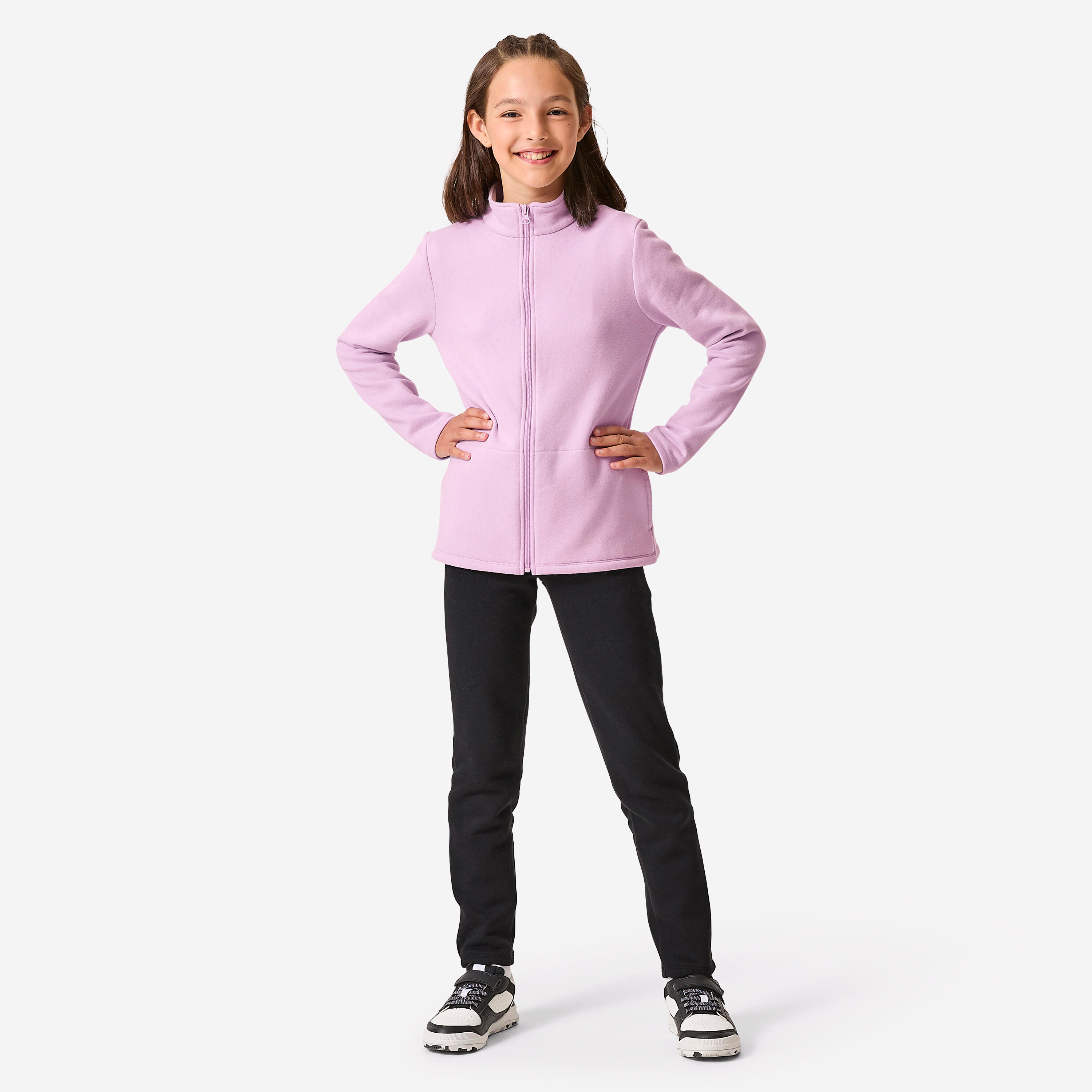 Kids' Warm Zip-Up Tracksuit - Purple/Black image