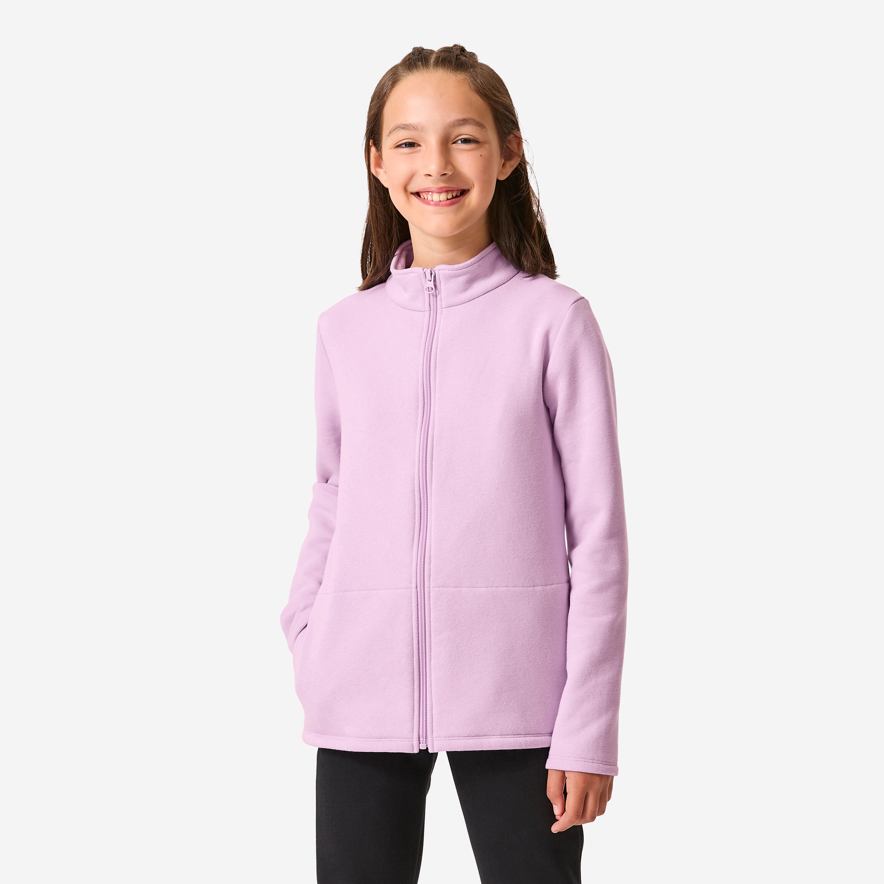 Kids' Warm Zip-Up Tracksuit - Purple/Black