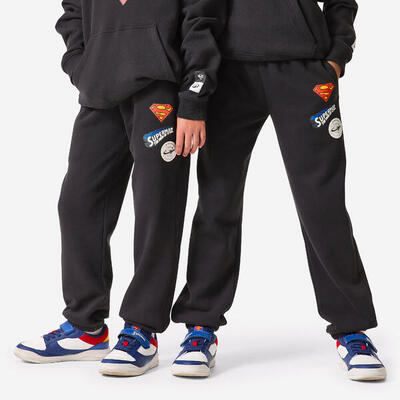 Pantaloni tuta bambino ginnastica felpati Superman neri