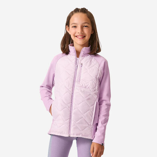 Trainingsjacke Hybridjacke Kinder dünn dehnbar - lila/flieder