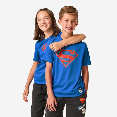T-shirt bambino ginnastica regular fit traspirante Superman azzurra