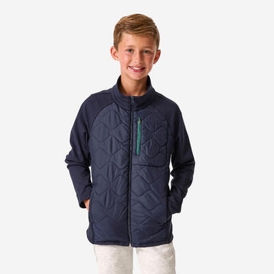 Felpa bambino ginnastica con zip pesante azzurro-verde