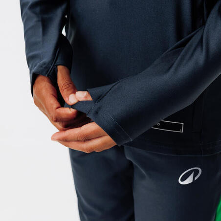 Кофта дитяча Viralto Club на блискавці 1/2 для футболу сіра/зелена