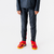 Pantalon de football VIRALTO CLUB gris anthracite et rouge.