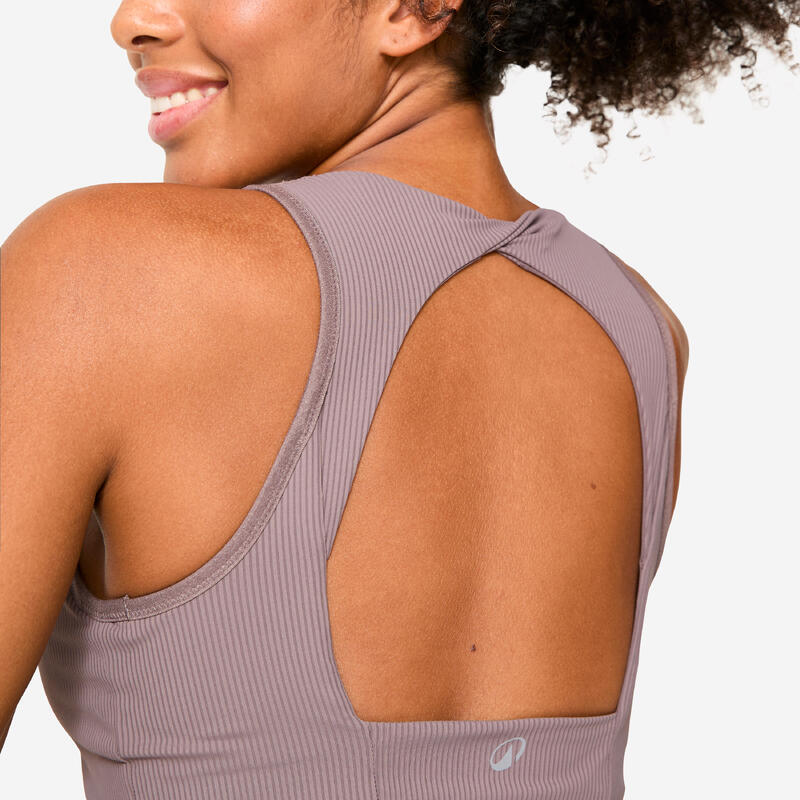 Dámská fitness podprsenka crop top středně zpevňující