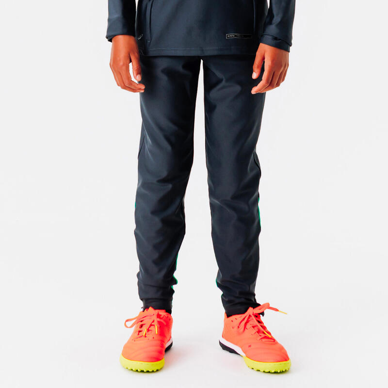 Pantalon de trening Fotbal VIRALTO CLUB Gri-Verde Copii 