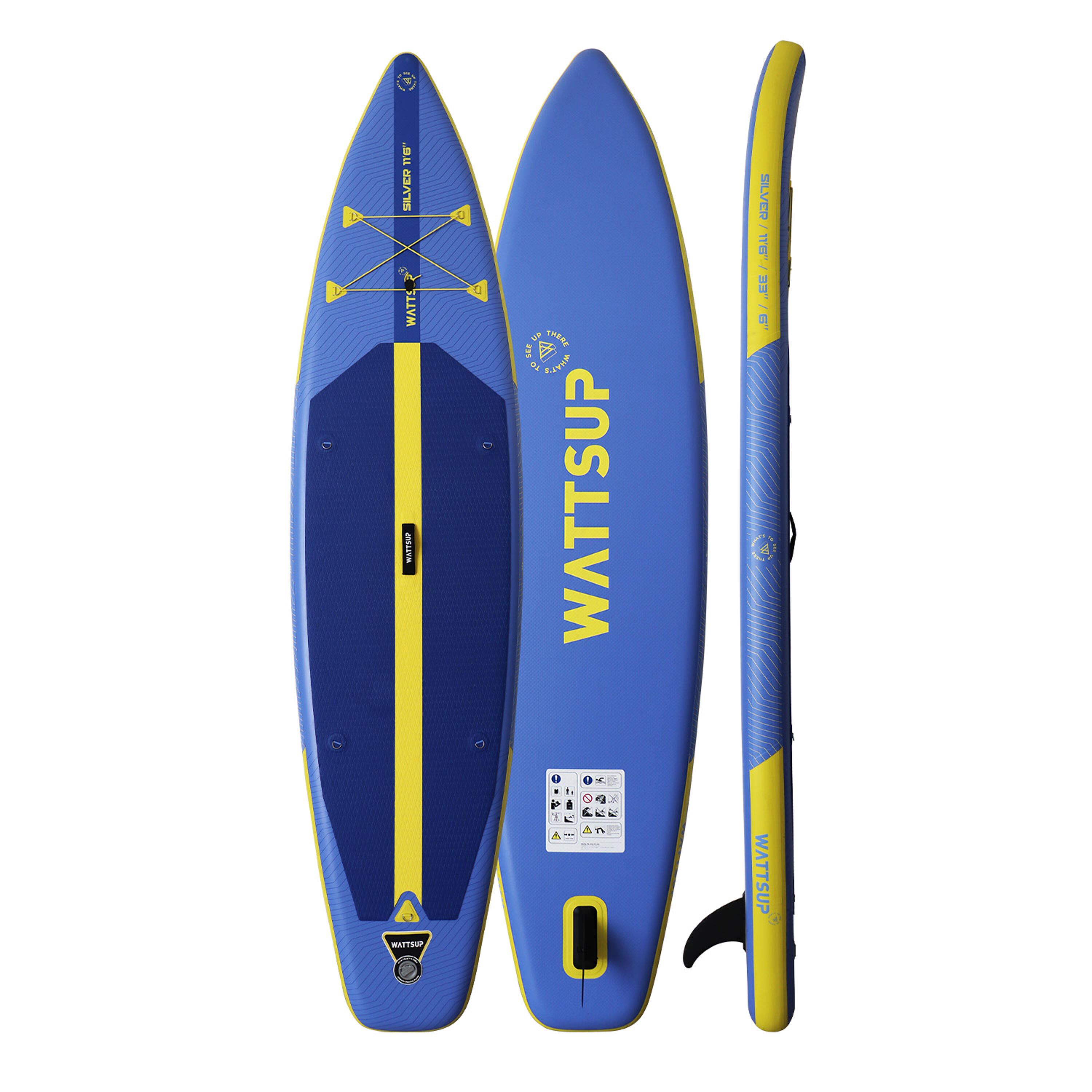 Nafukovací paddleboard Silver Wattsup 11'6 so sedadlom, modrý
