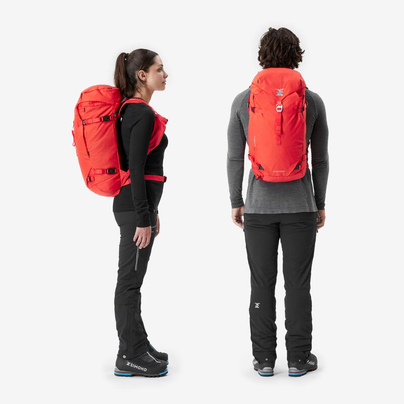Sac à dos d'alpinisme polyvalent et modulable, Alpinism 33 rouge