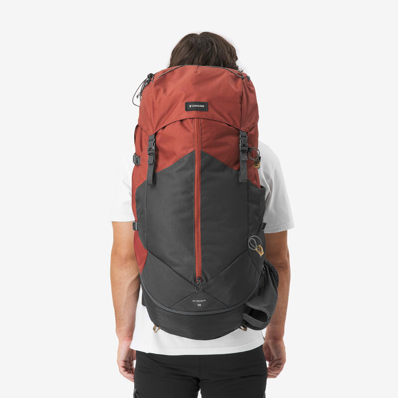 Rucsac Trekking cu husă ploaie MT100 Easyfit 70L Bărbați